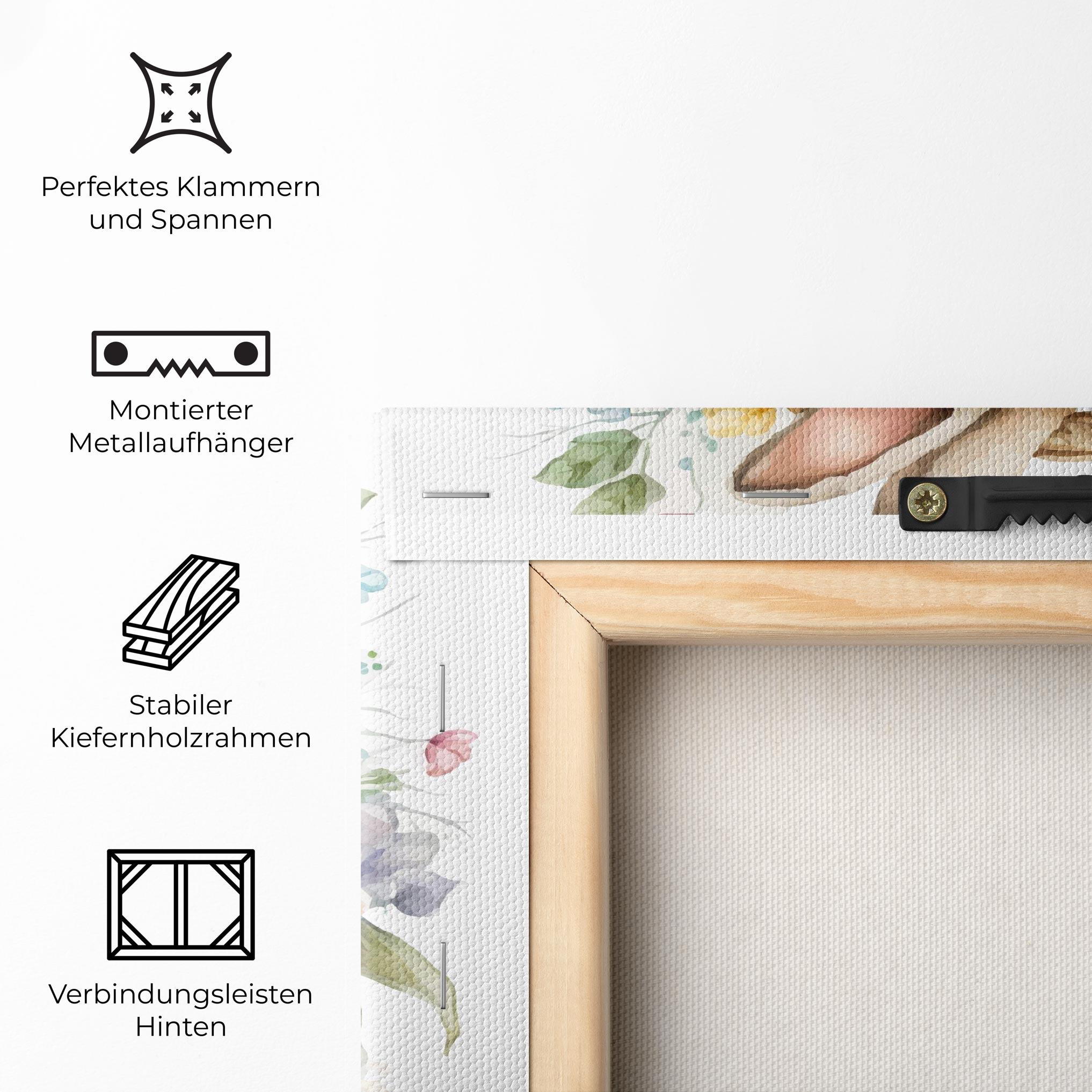 Leinwandbild Cute Bunny In Basket mockup 5