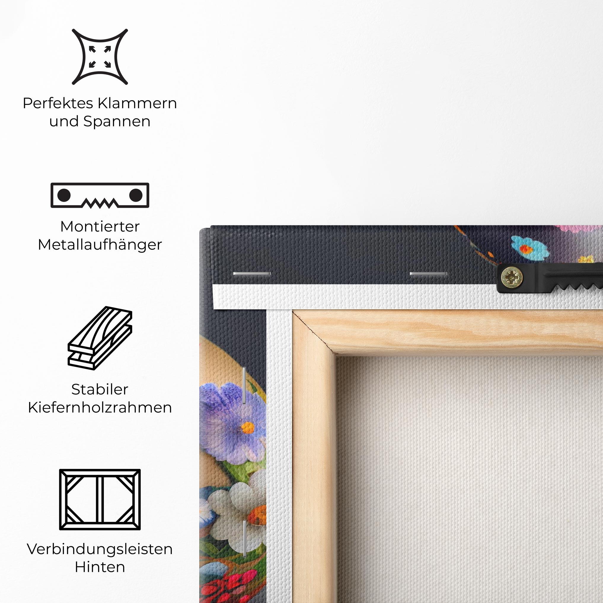 Leinwandbild Easter Egs Flowers mockup 5