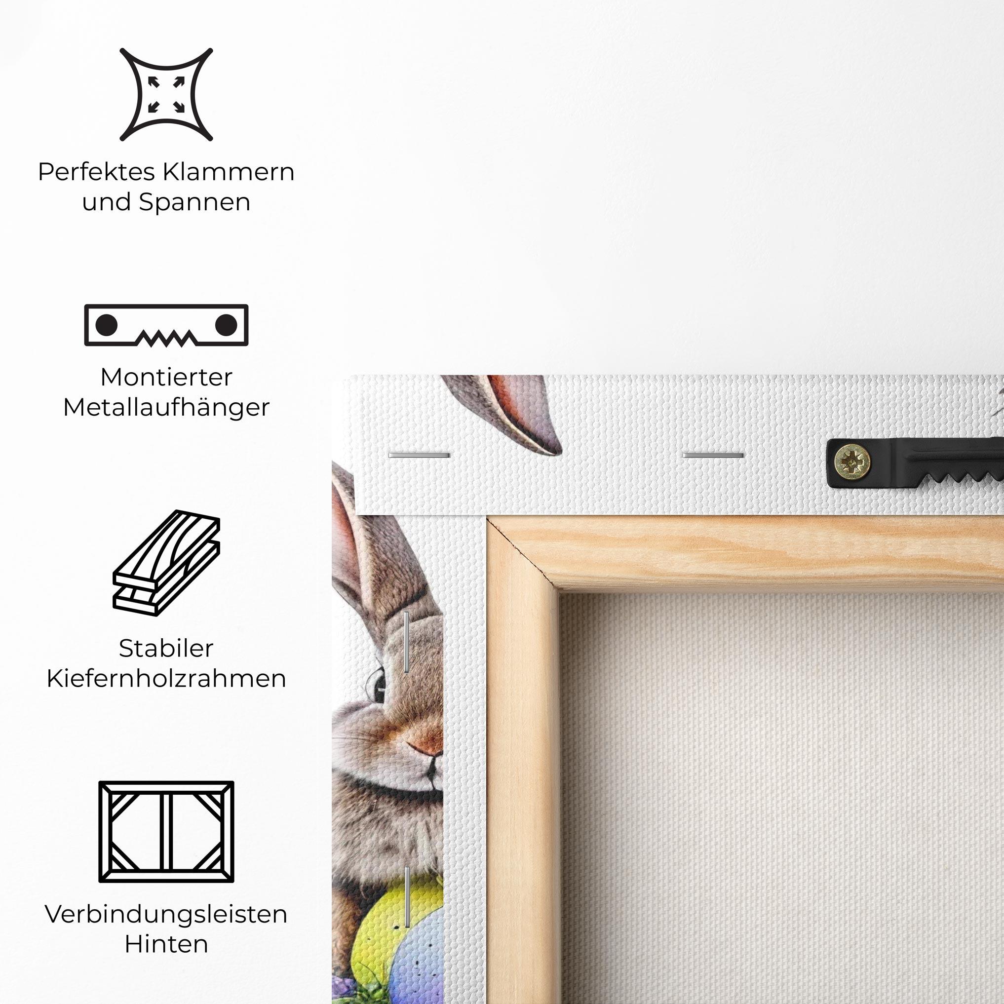 Leinwandbild Flowers Easter Bunny mockup 5