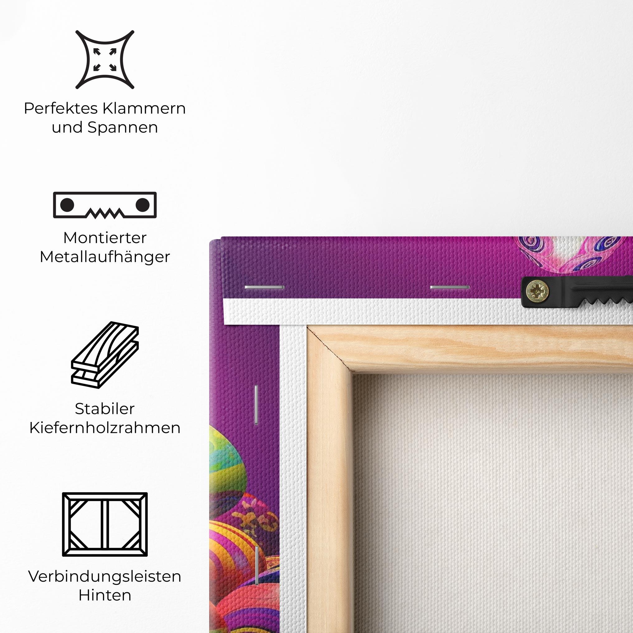 Leinwandbild Pile Colorful Eggs mockup 5