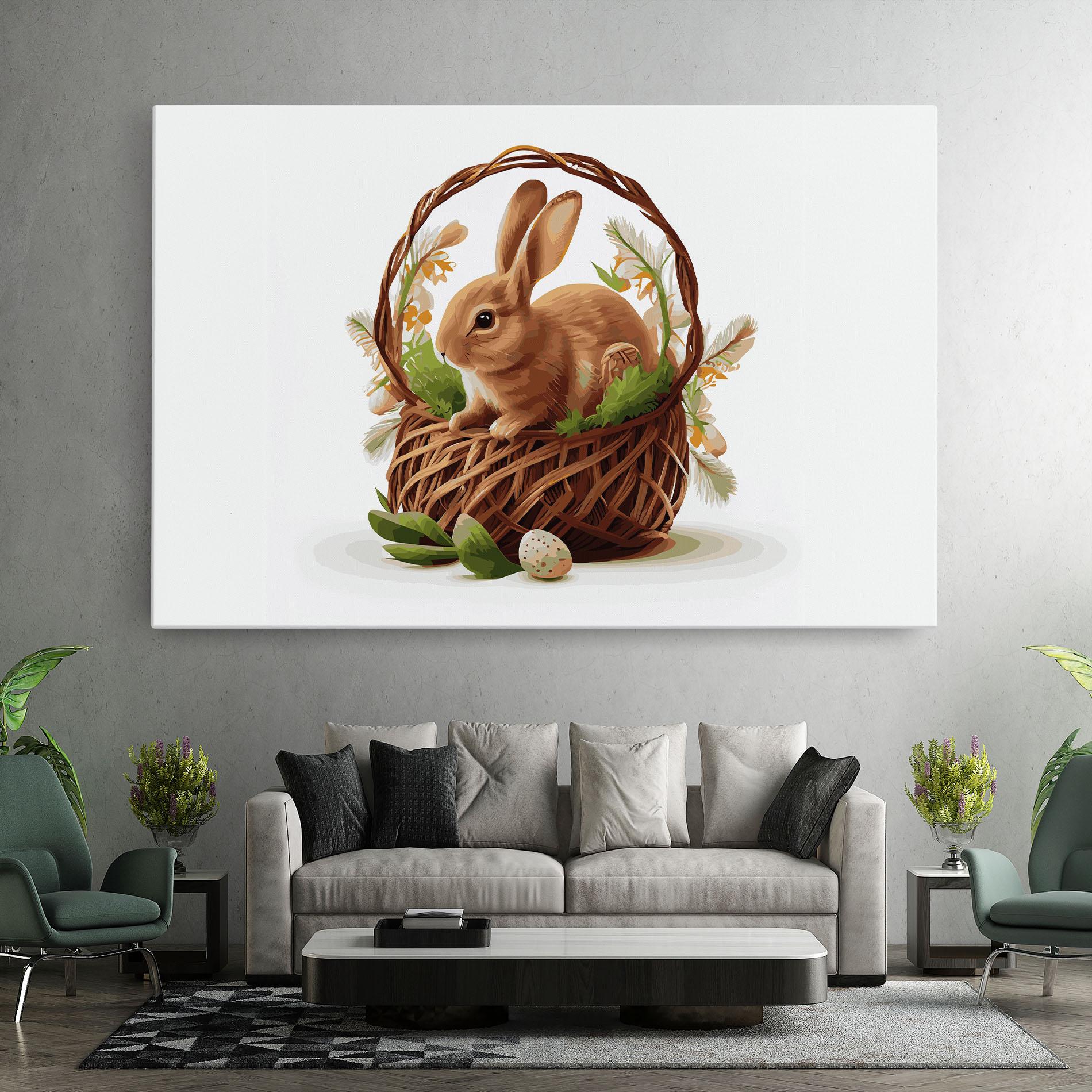 Leinwandbild Bunny In Basket mockup 7