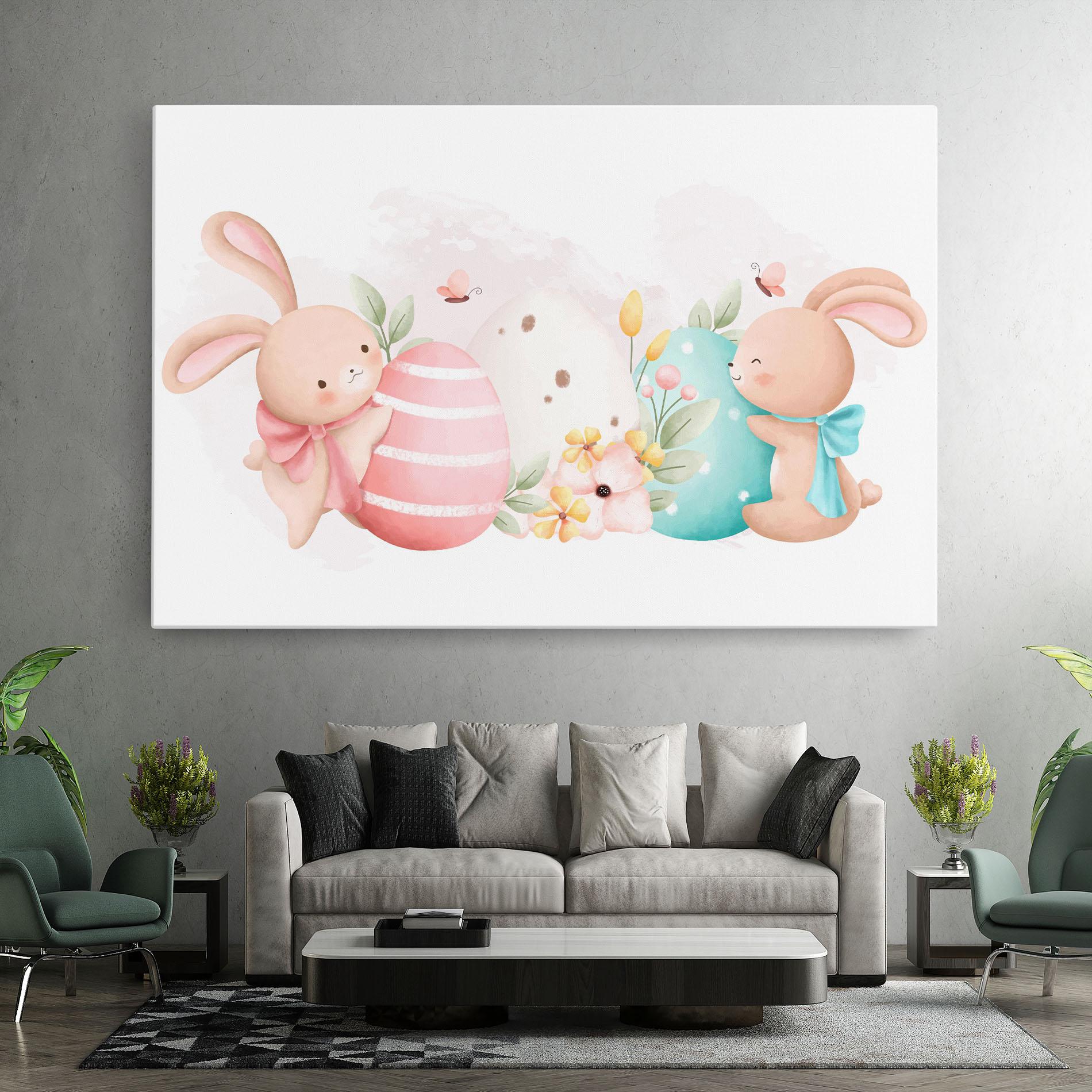 Leinwandbild Cute Bunny Art mockup 7