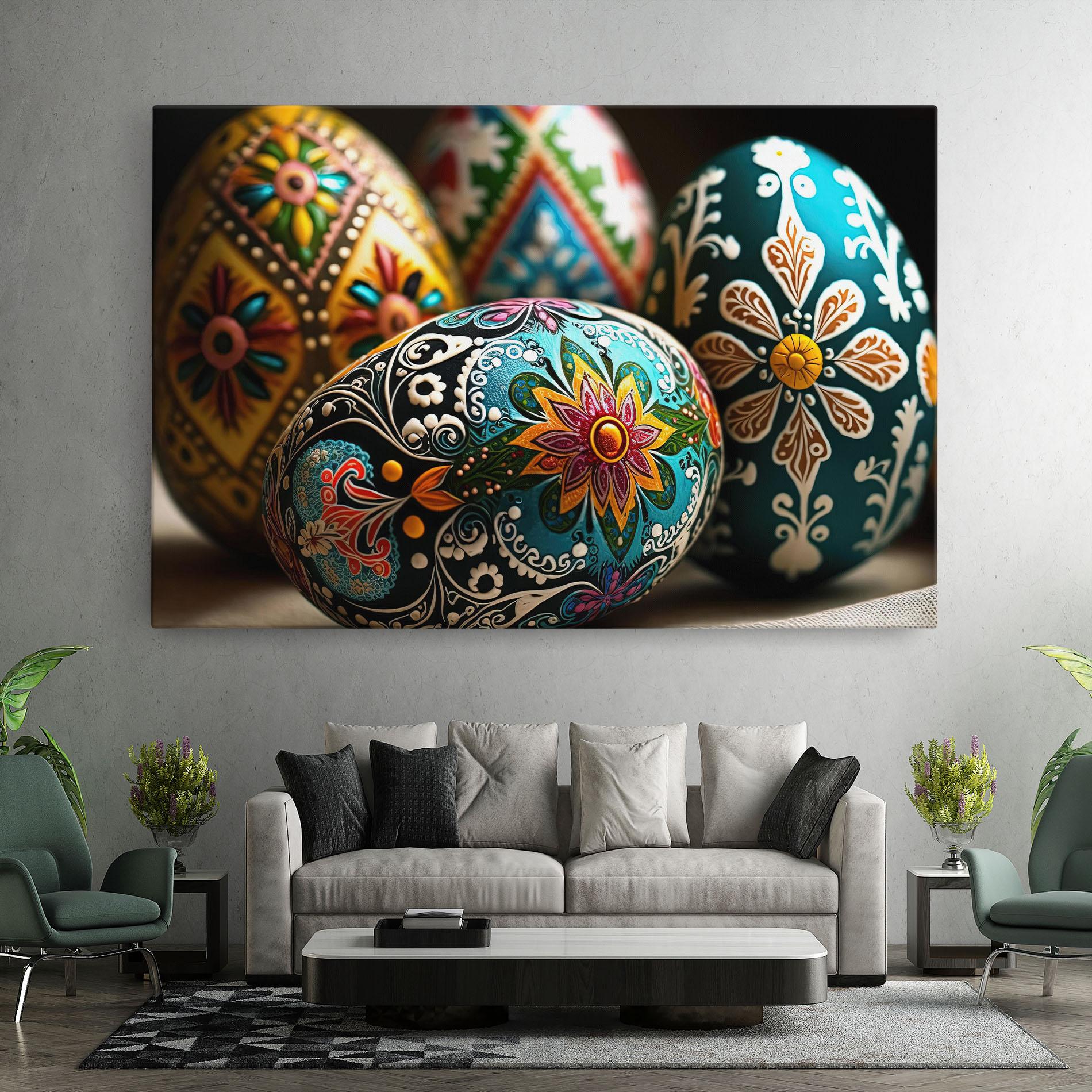 Leinwandbild Easter Eggs Ornament mockup 7