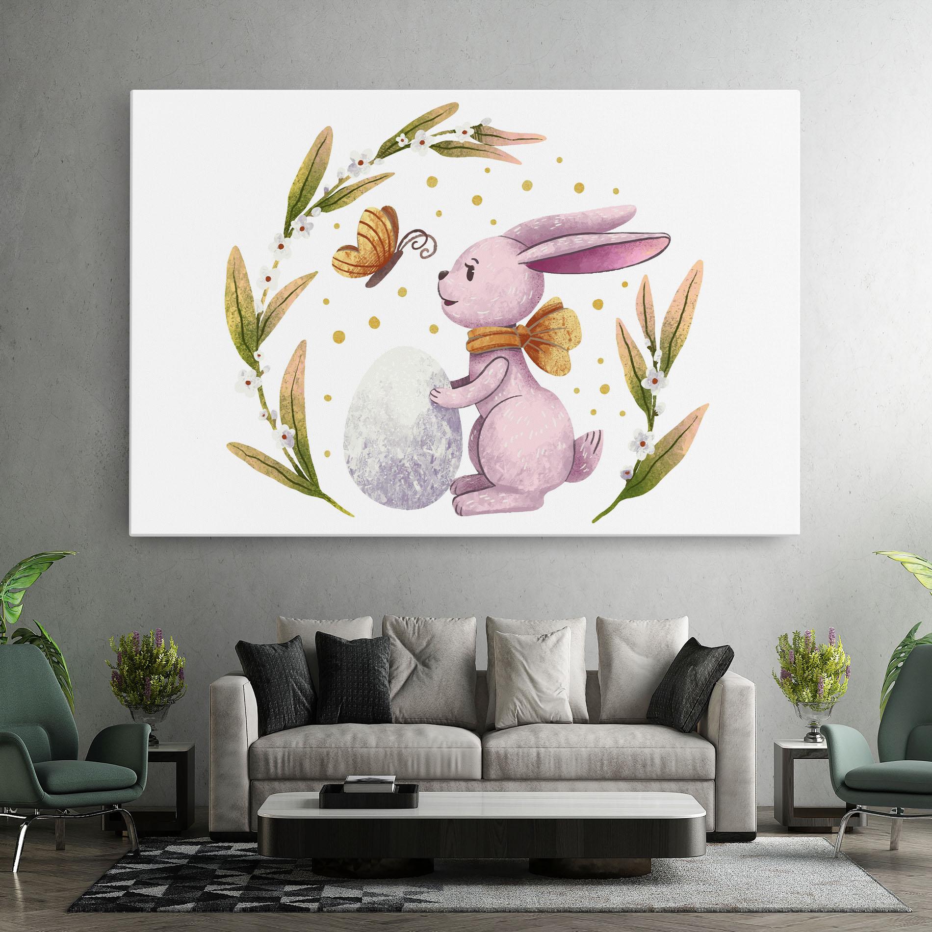 Leinwandbild Easter Pink Bunny mockup 7