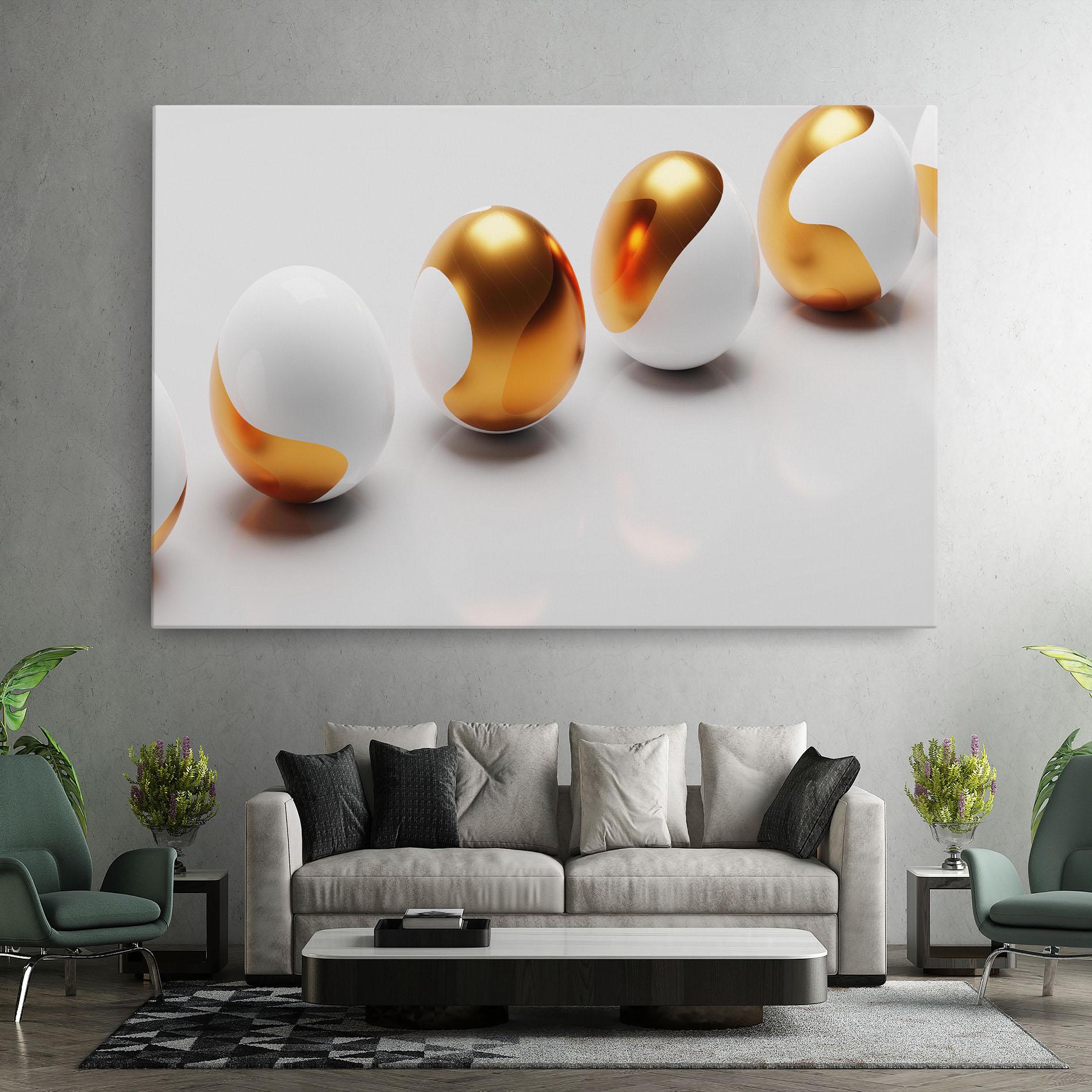 Leinwandbild Elegant Easter Eggs mockup 7