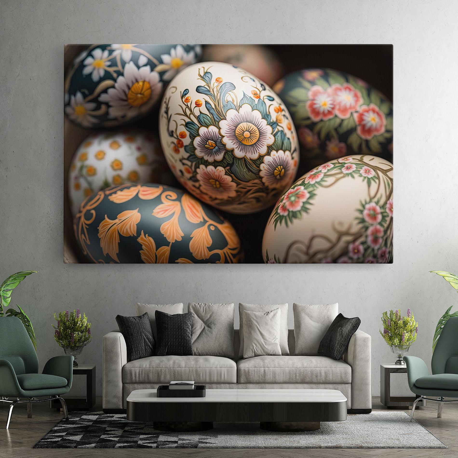 Leinwandbild Floral Painted Eggs mockup 7