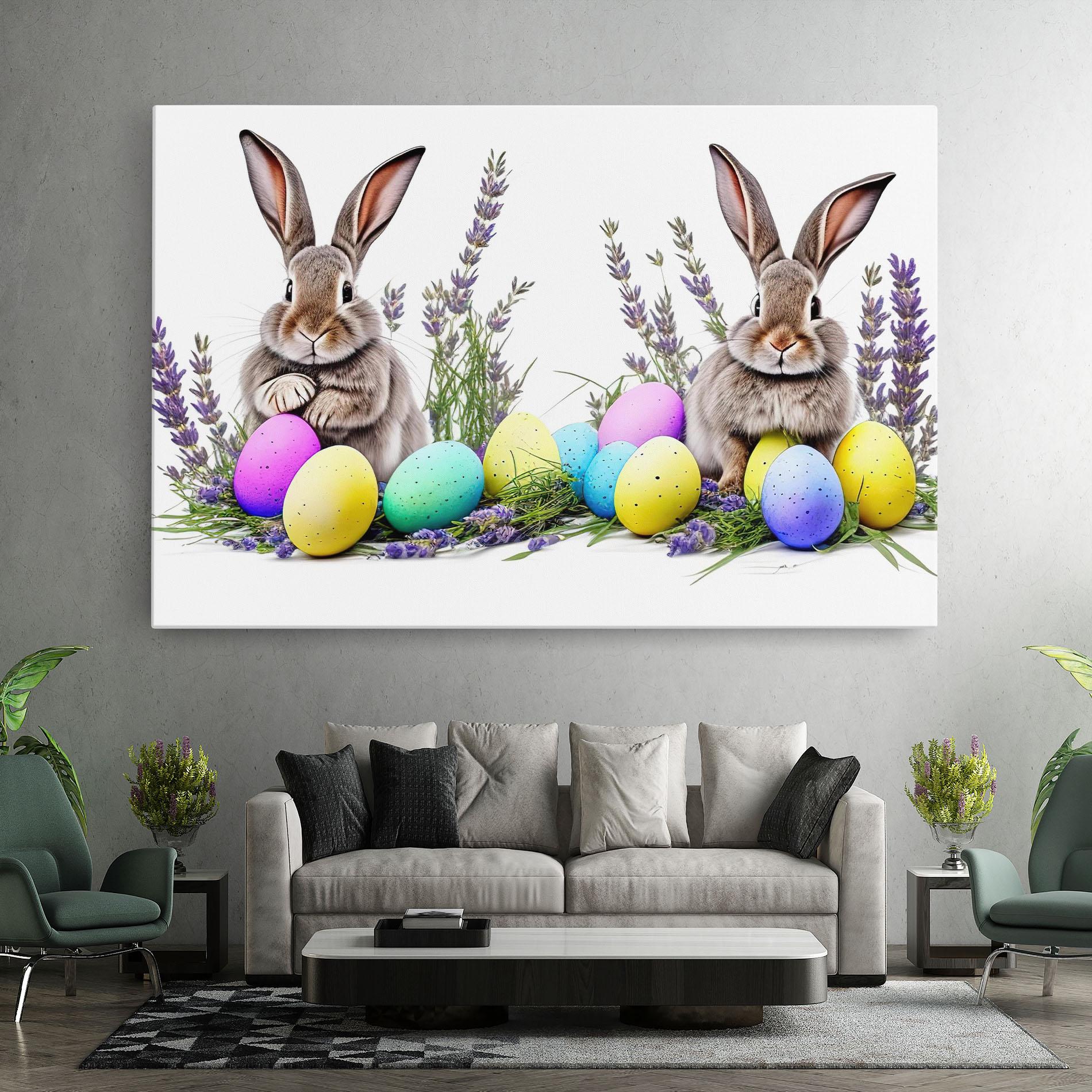 Leinwandbild Flowers Easter Bunny mockup 7