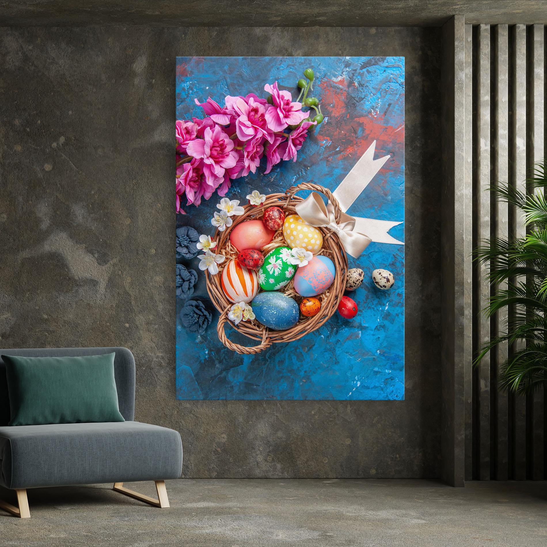 Leinwandbild Colored Easter Eggs mockup 7