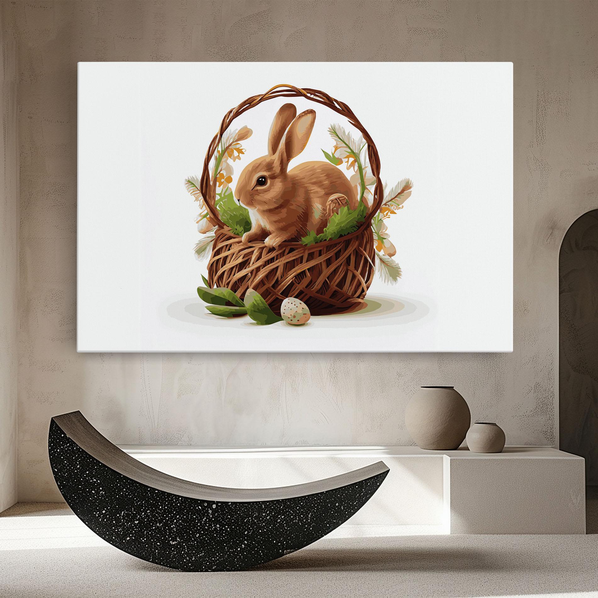 Leinwandbild Bunny In Basket mockup 8