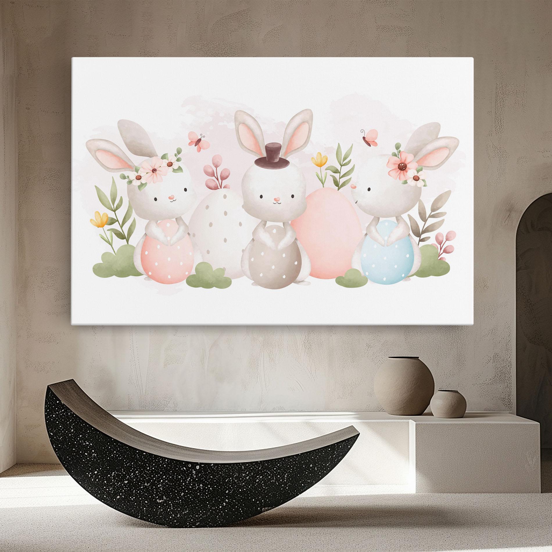 Leinwandbild Bunny With Hat mockup 8
