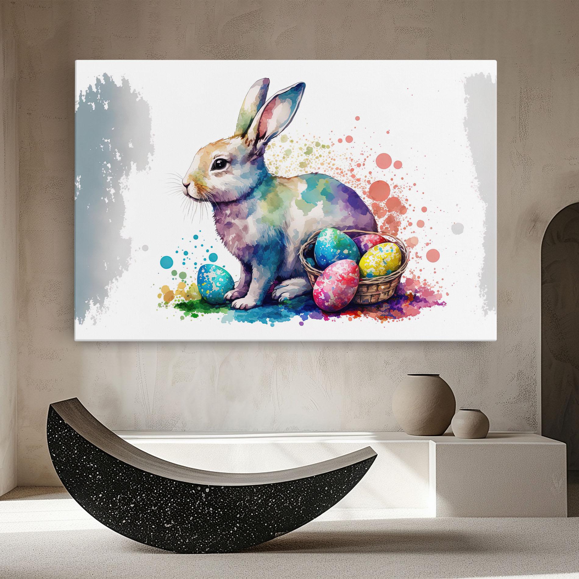 Leinwandbild Easter Bunny Watercolor mockup 8