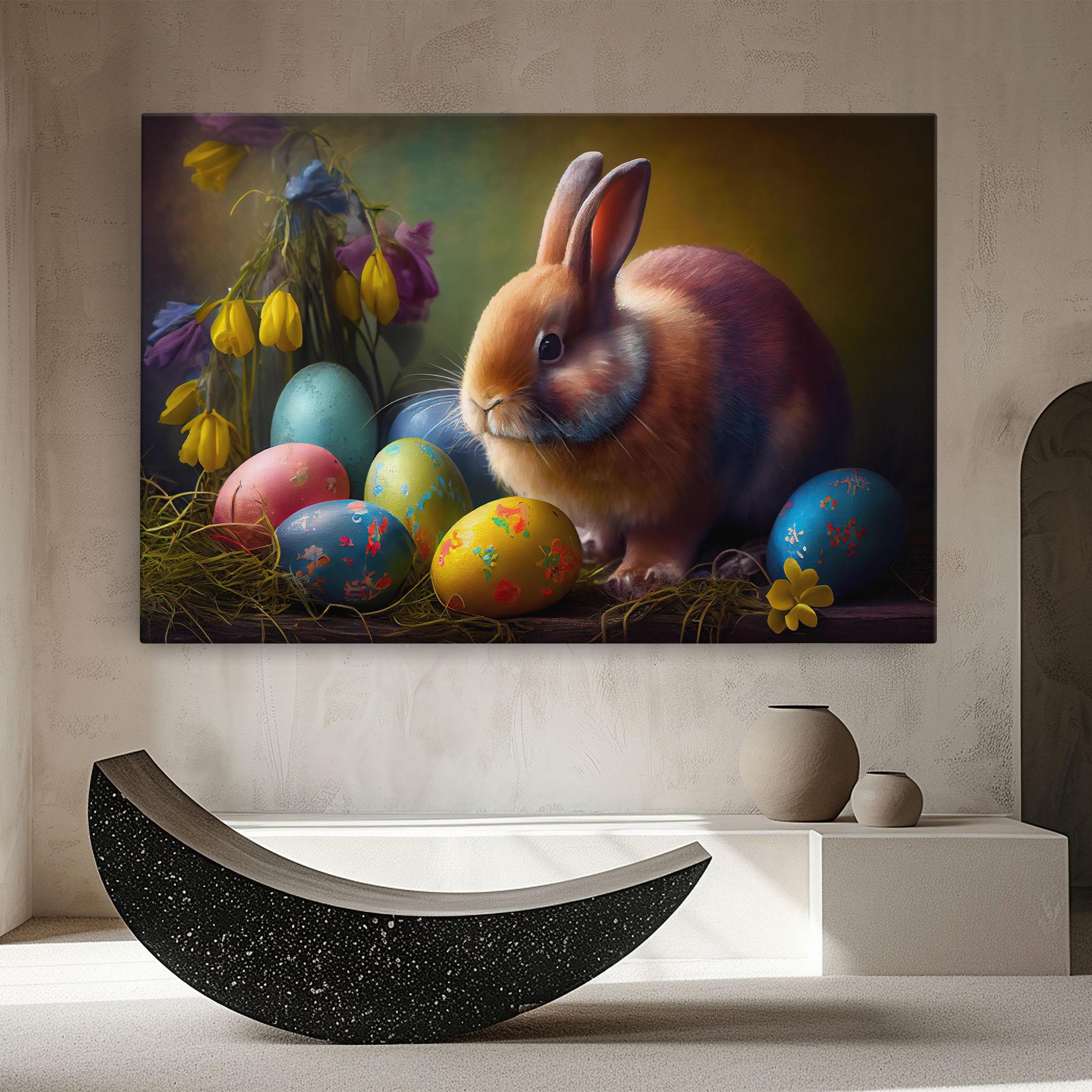 Leinwandbild Easter Cute Rabbit mockup 8