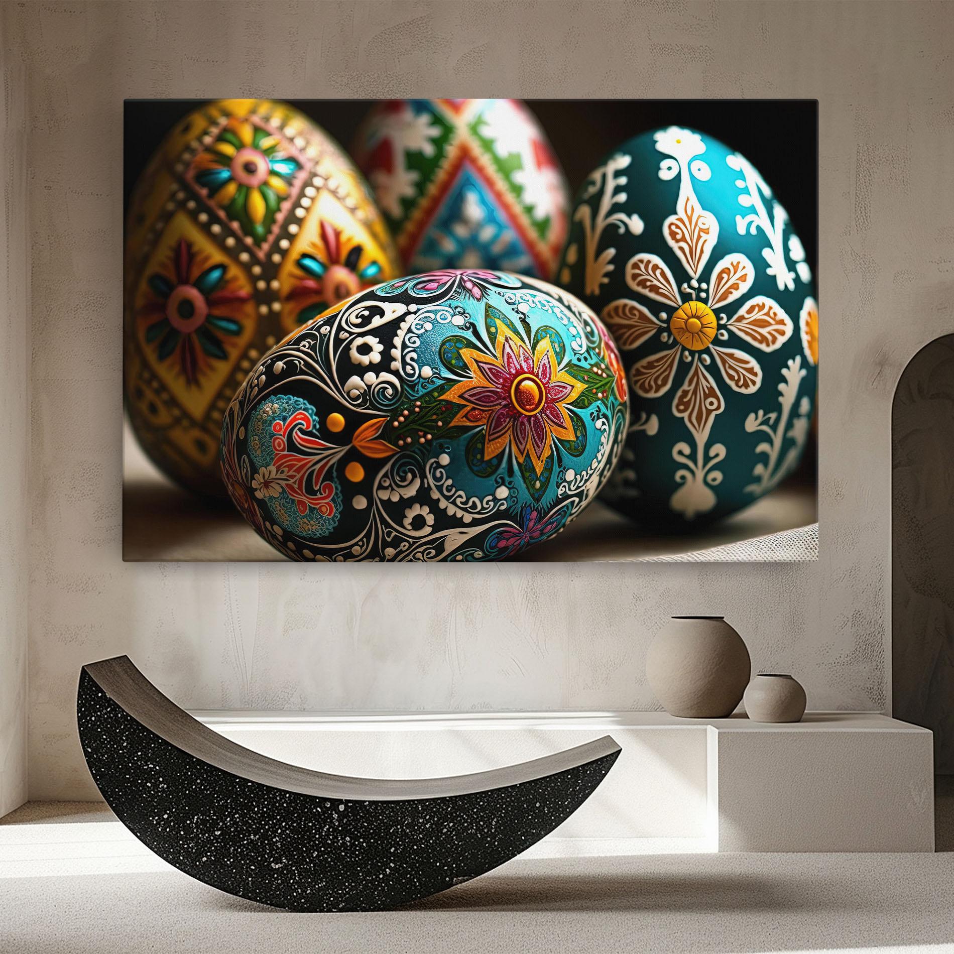 Leinwandbild Easter Eggs Ornament mockup 8