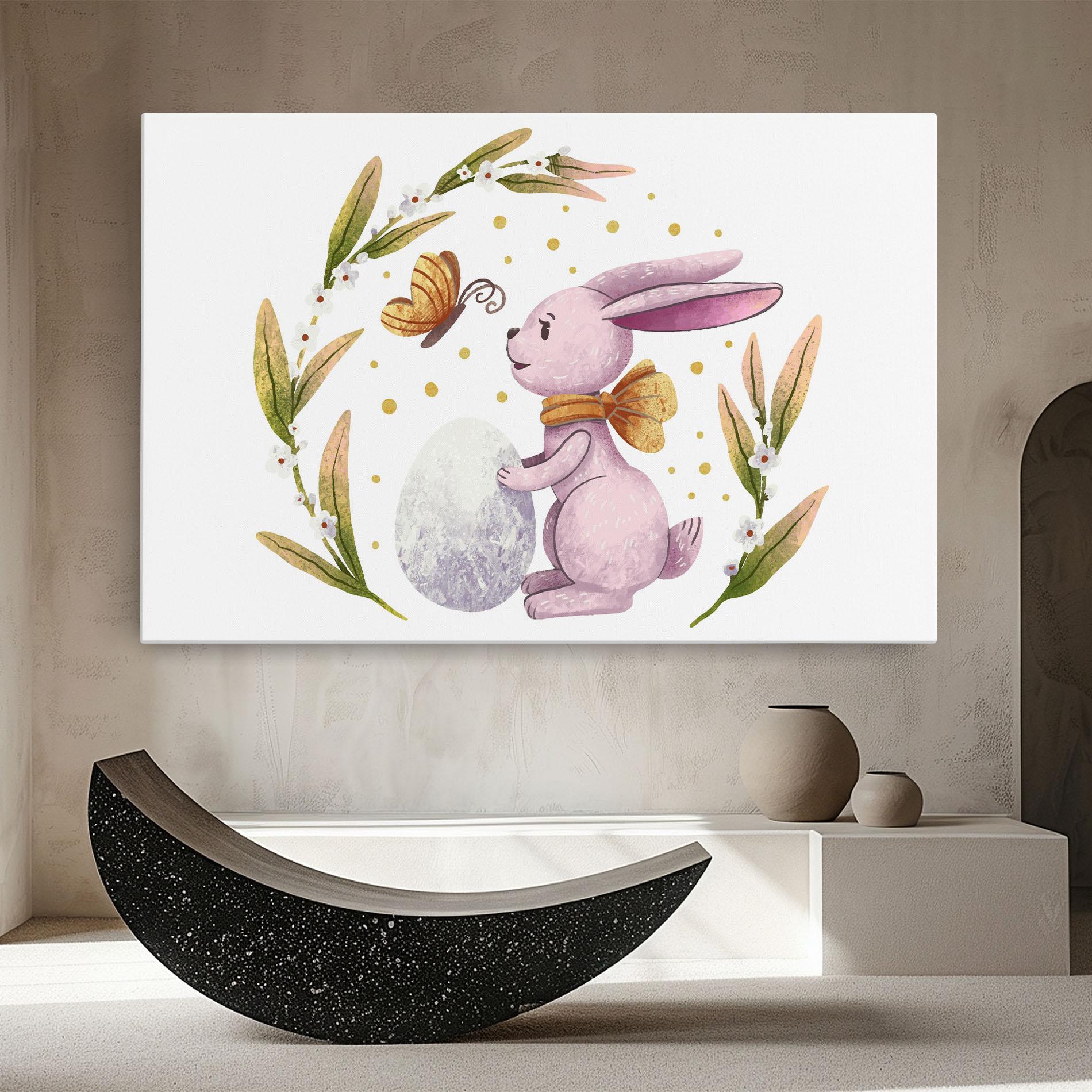 Leinwandbild Easter Pink Bunny mockup 8