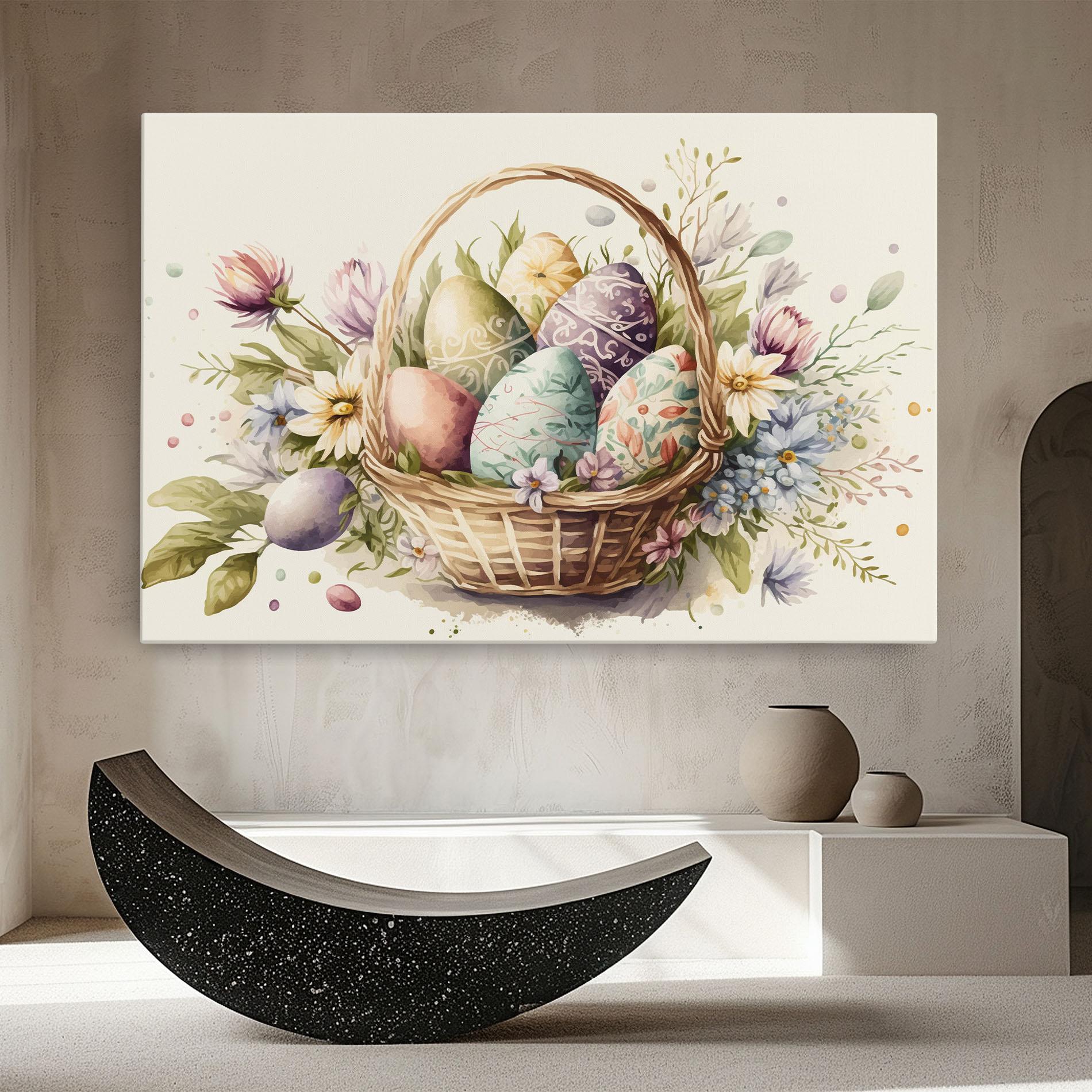 Leinwandbild Eggs Basket mockup 8