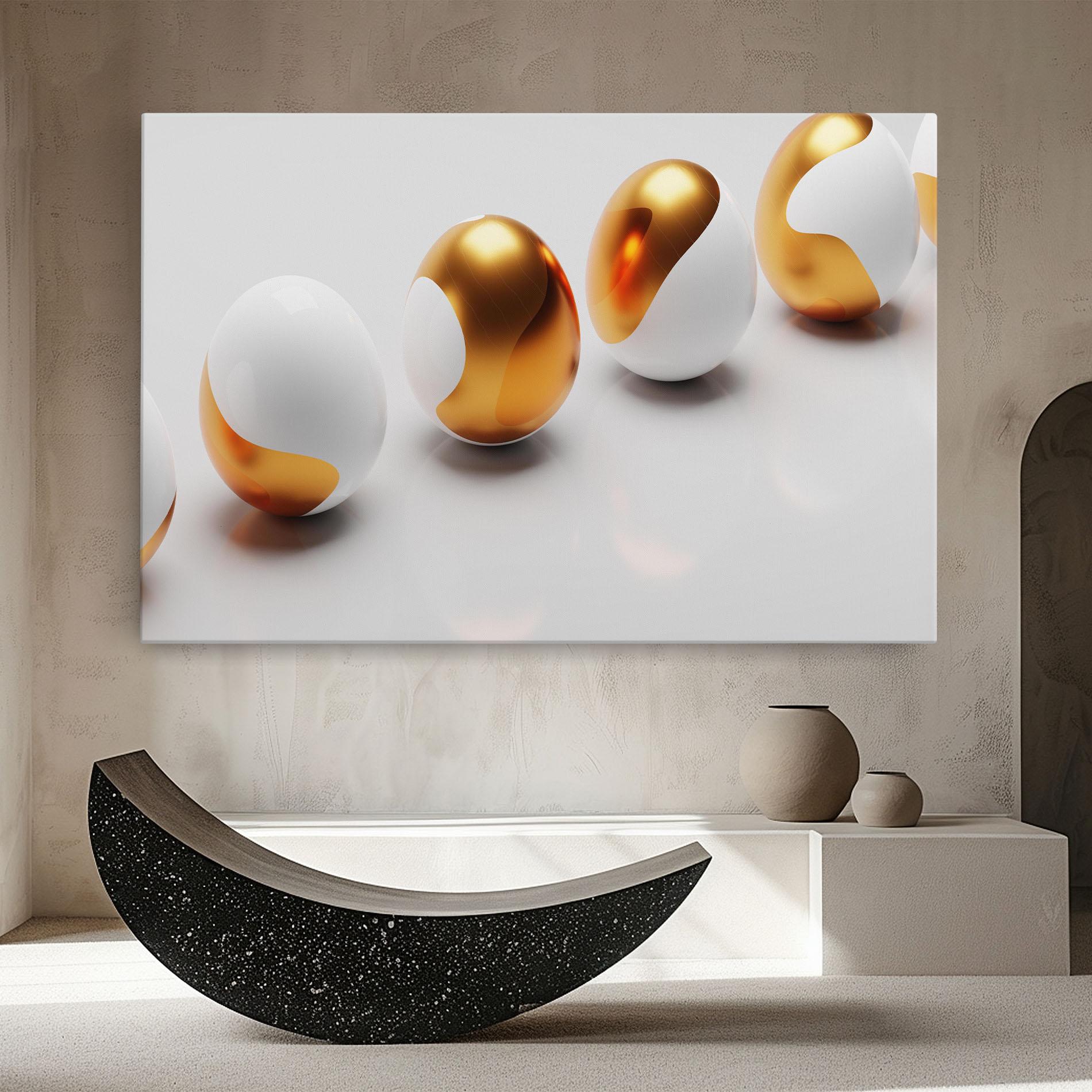 Leinwandbild Elegant Easter Eggs mockup 8