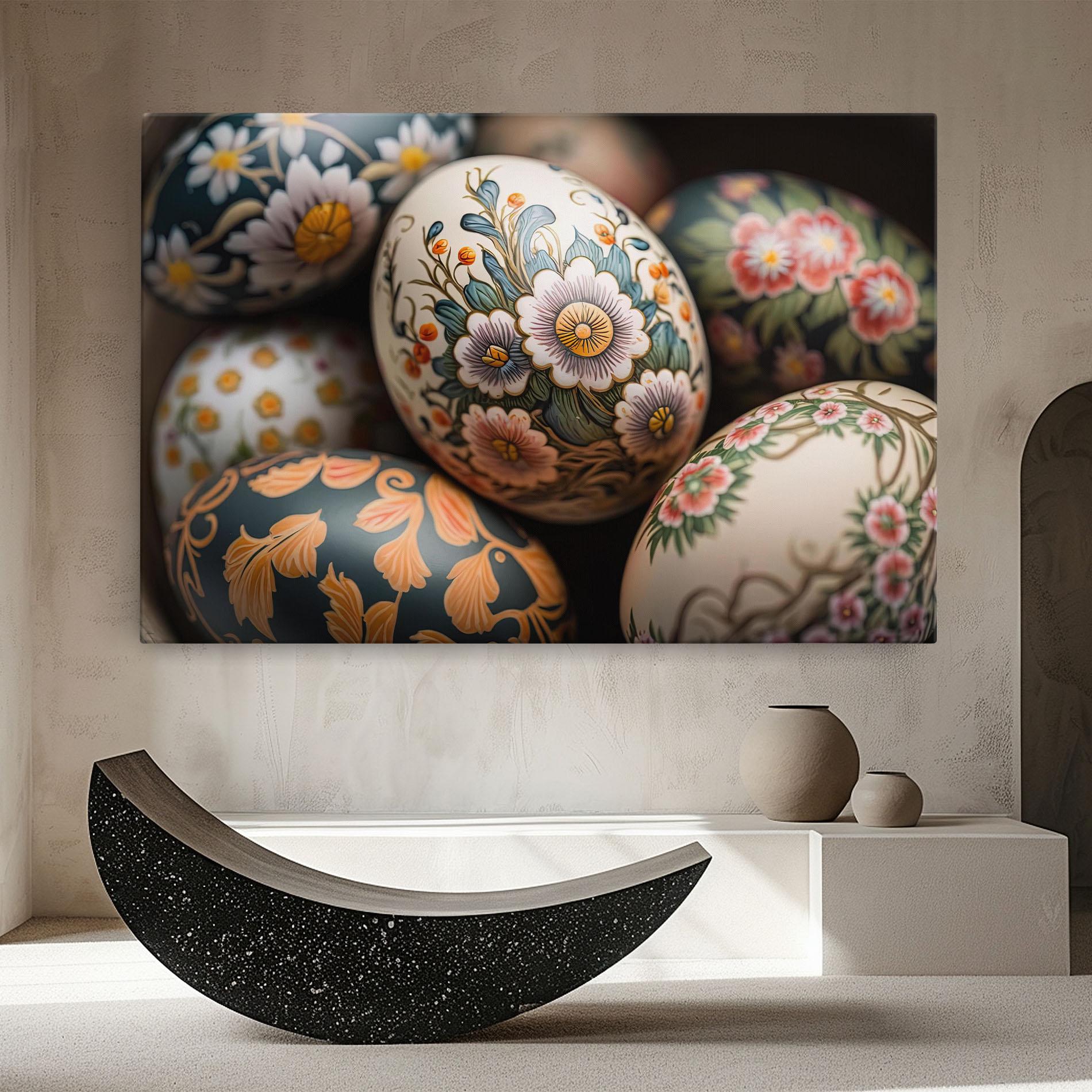 Leinwandbild Floral Painted Eggs mockup 8