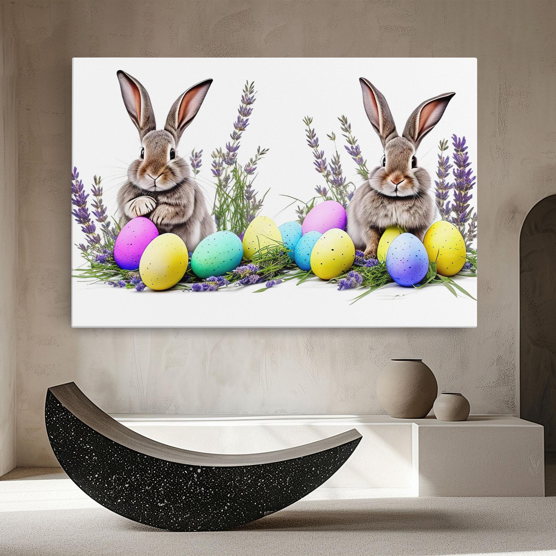 Leinwandbild Flowers Easter Bunny mockup 8