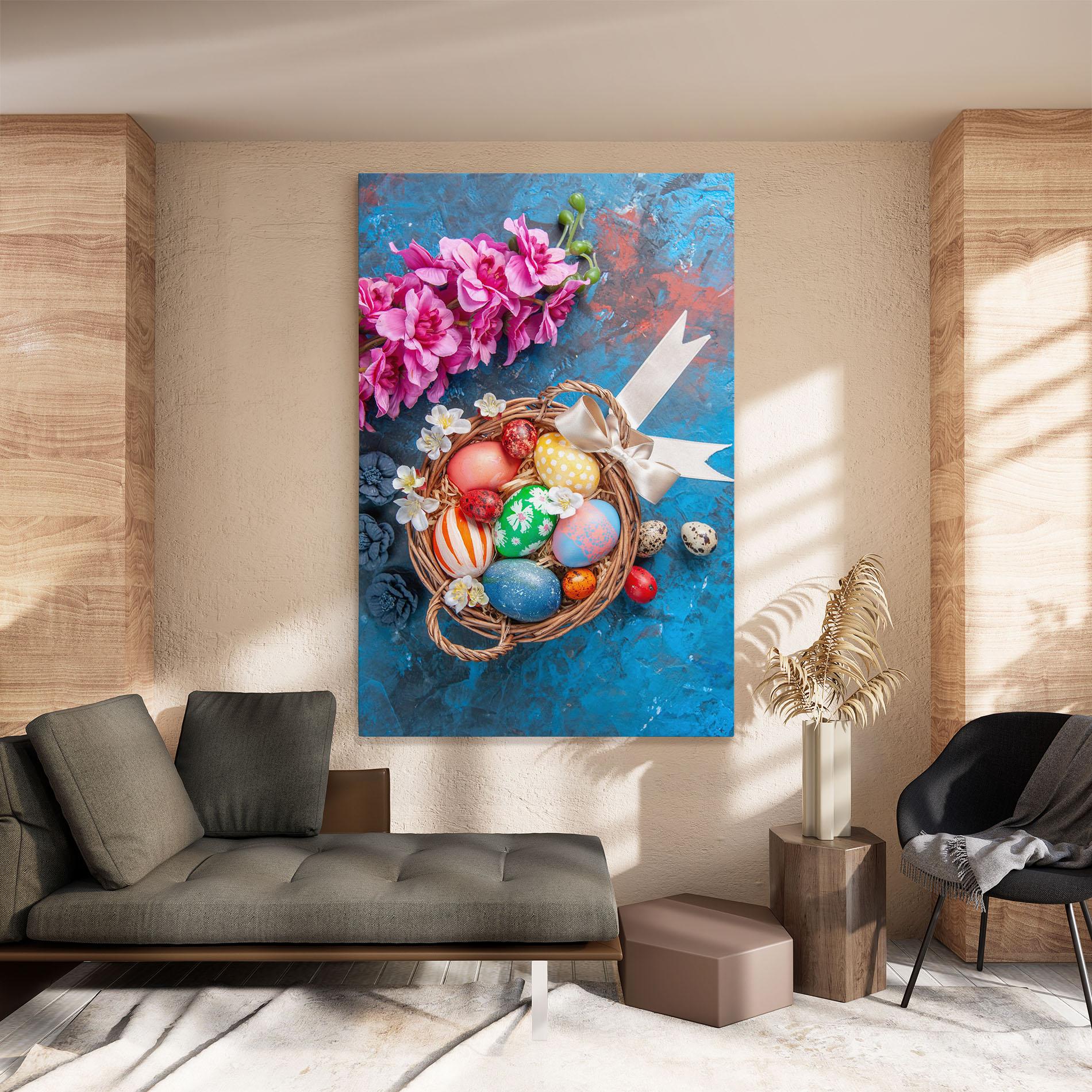 Leinwandbild Colored Easter Eggs mockup 8