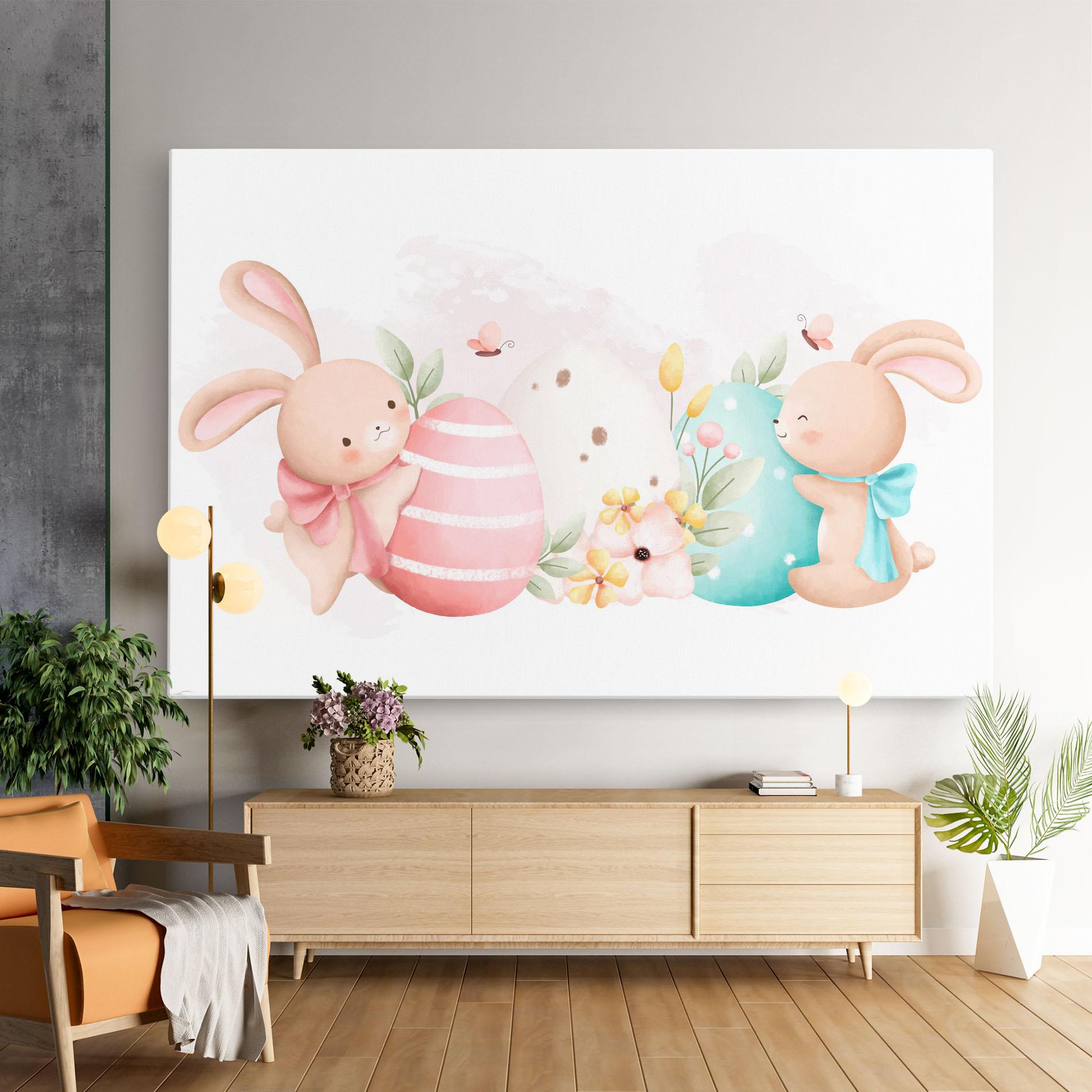 Leinwandbild Cute Bunny Art mockup 9