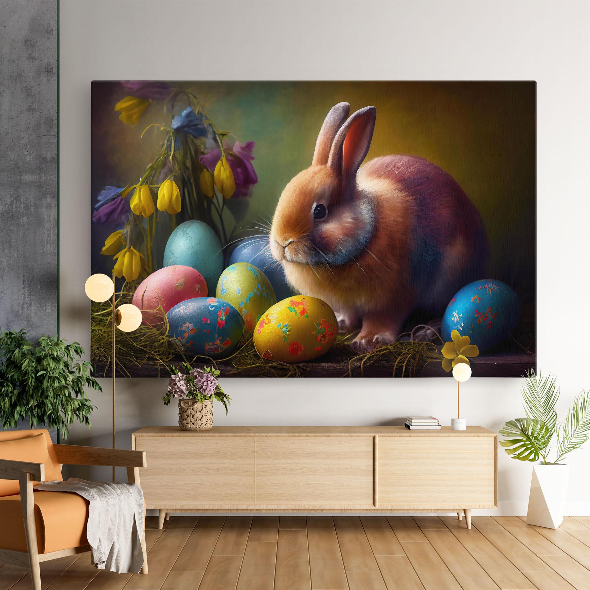 Leinwandbild Easter Cute Rabbit mockup 9