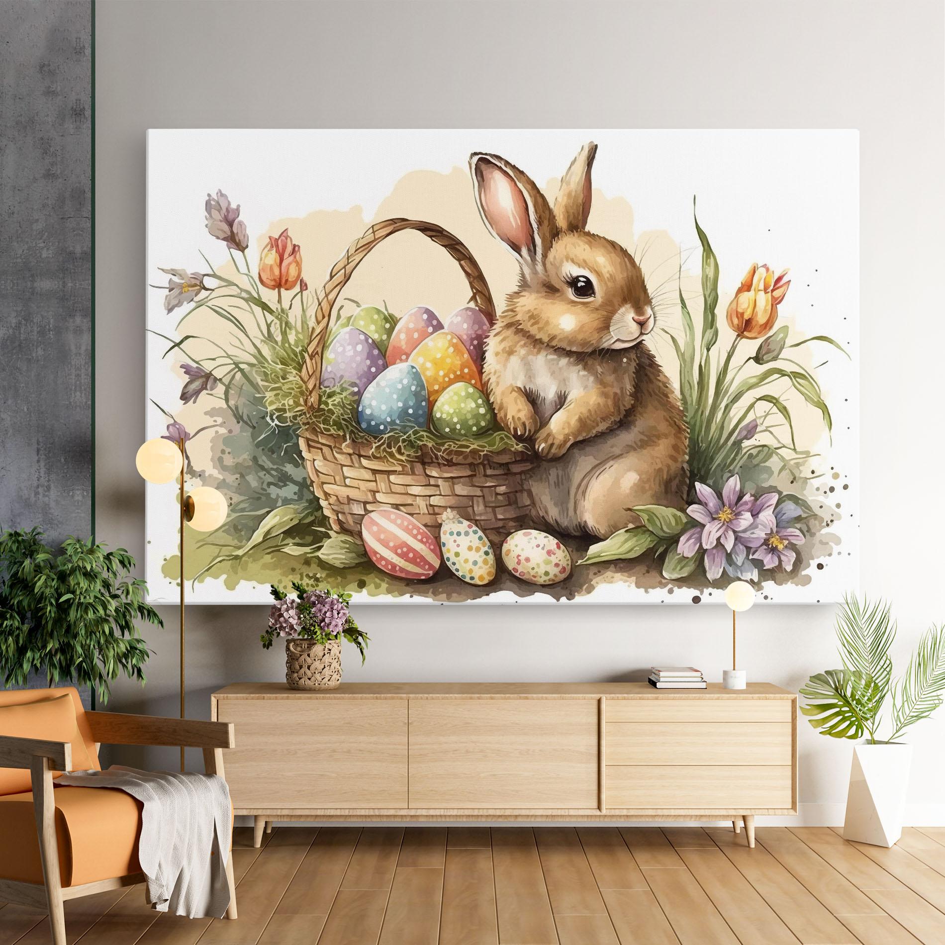 Leinwandbild Eggs Baby Bunny mockup 9