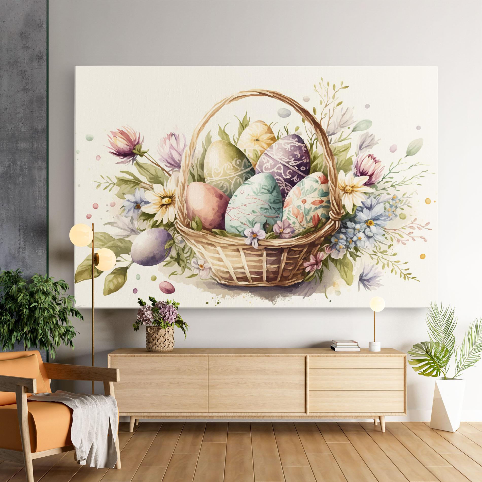 Leinwandbild Eggs Basket mockup 9