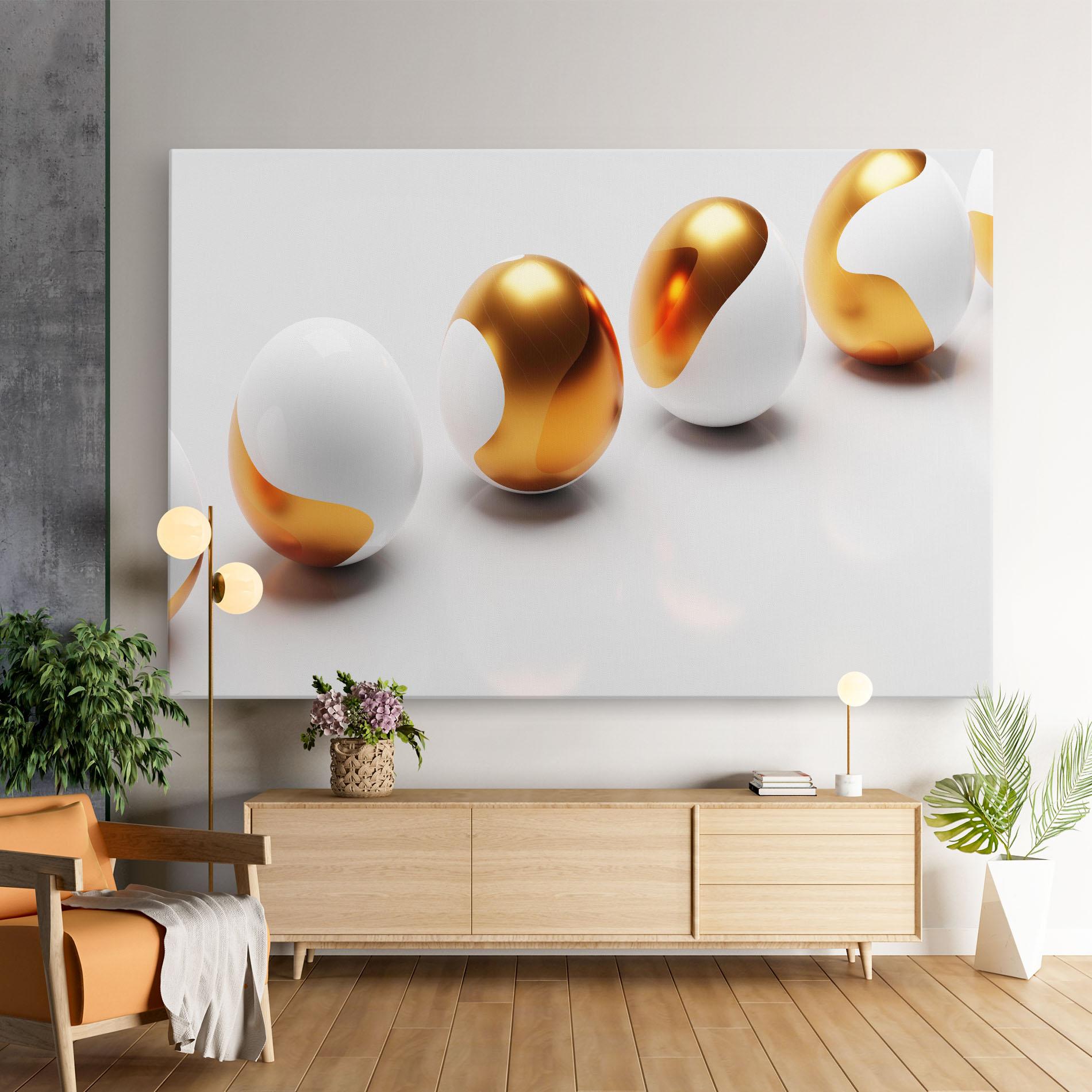 Leinwandbild Elegant Easter Eggs mockup 9