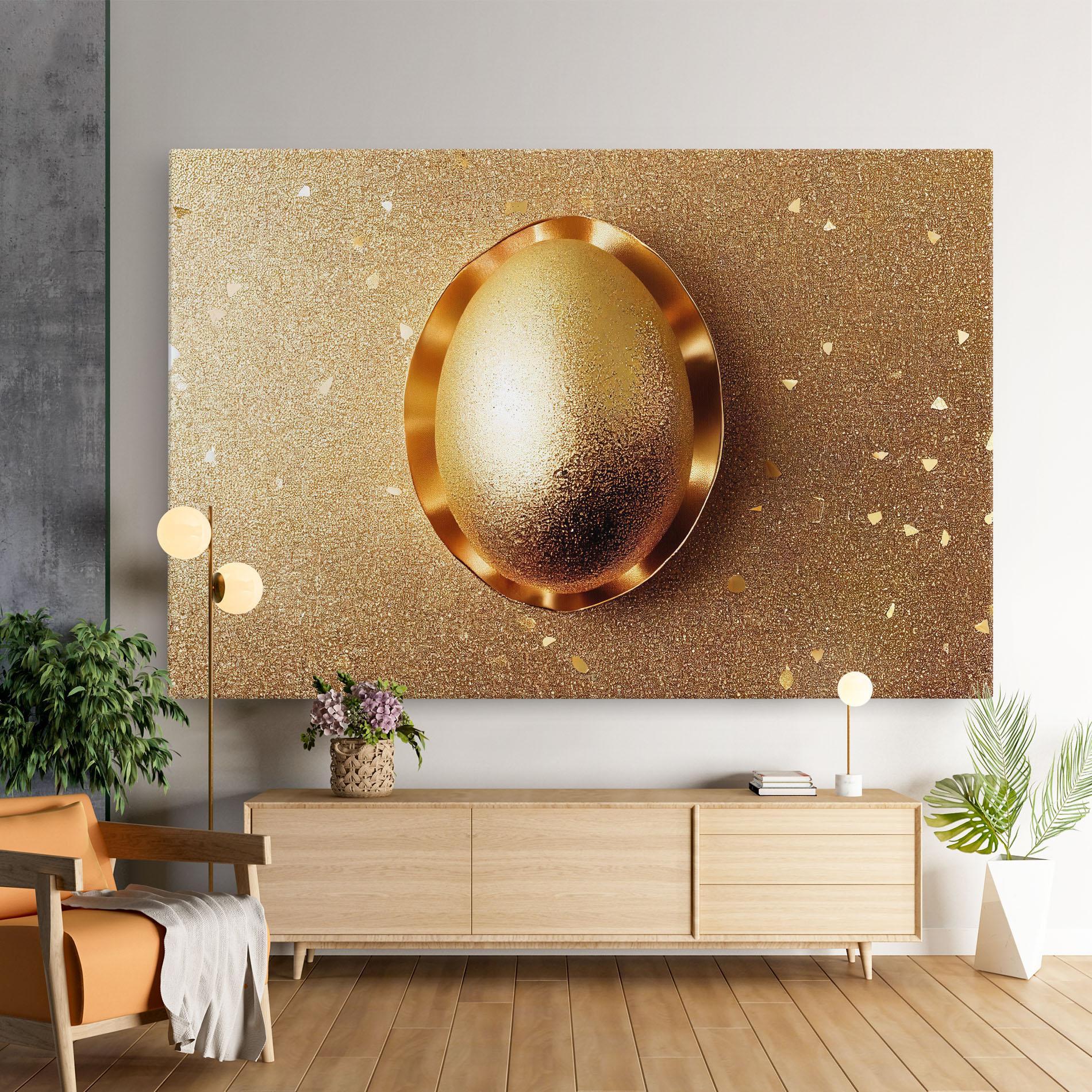 Leinwandbild Golden Egg Chocolate mockup 9