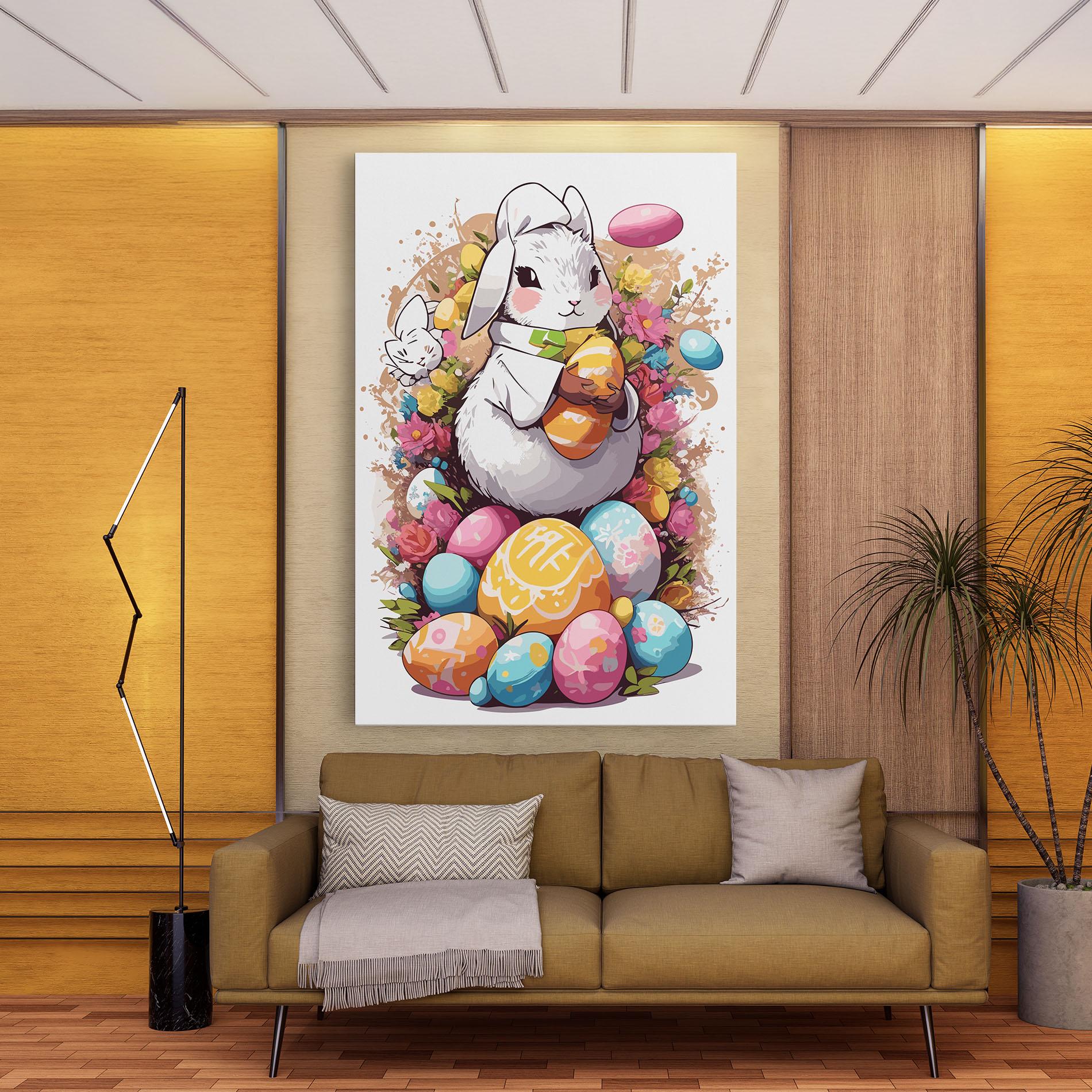 Leinwandbild White Easter Bunny mockup 9