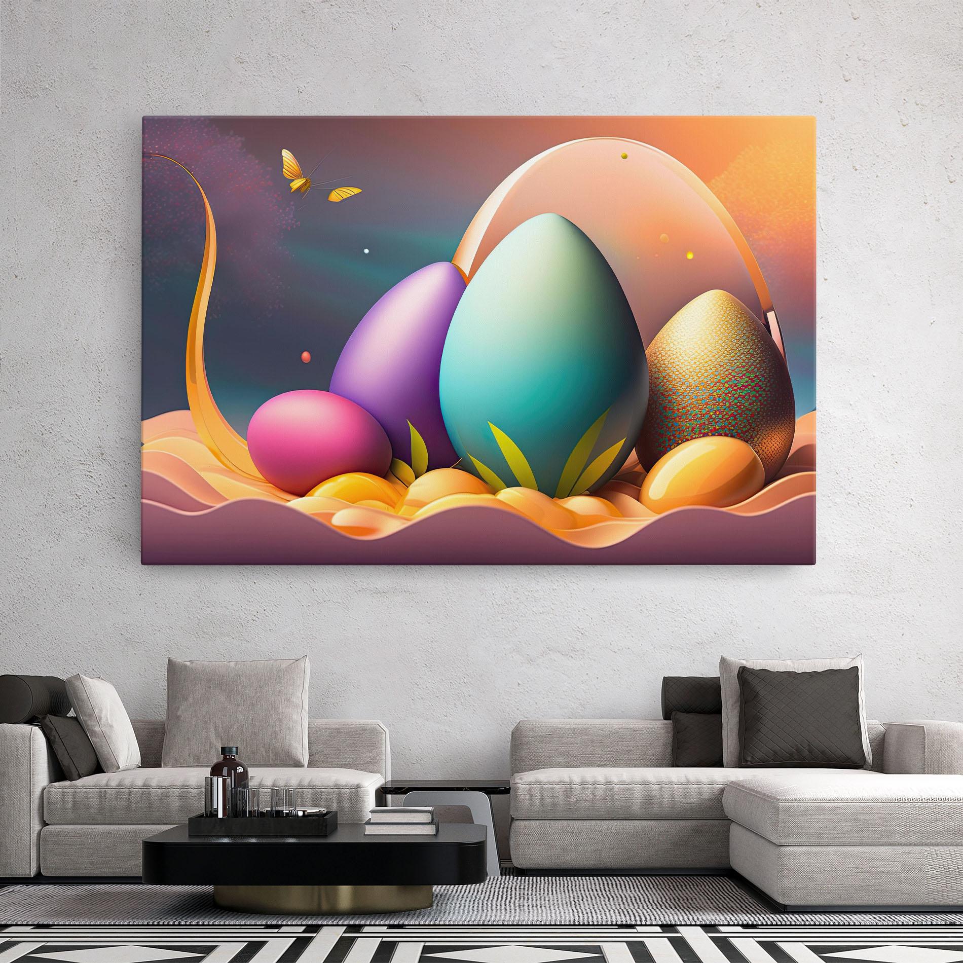 Leinwandbild Big Blue Easter Egg mockup 2