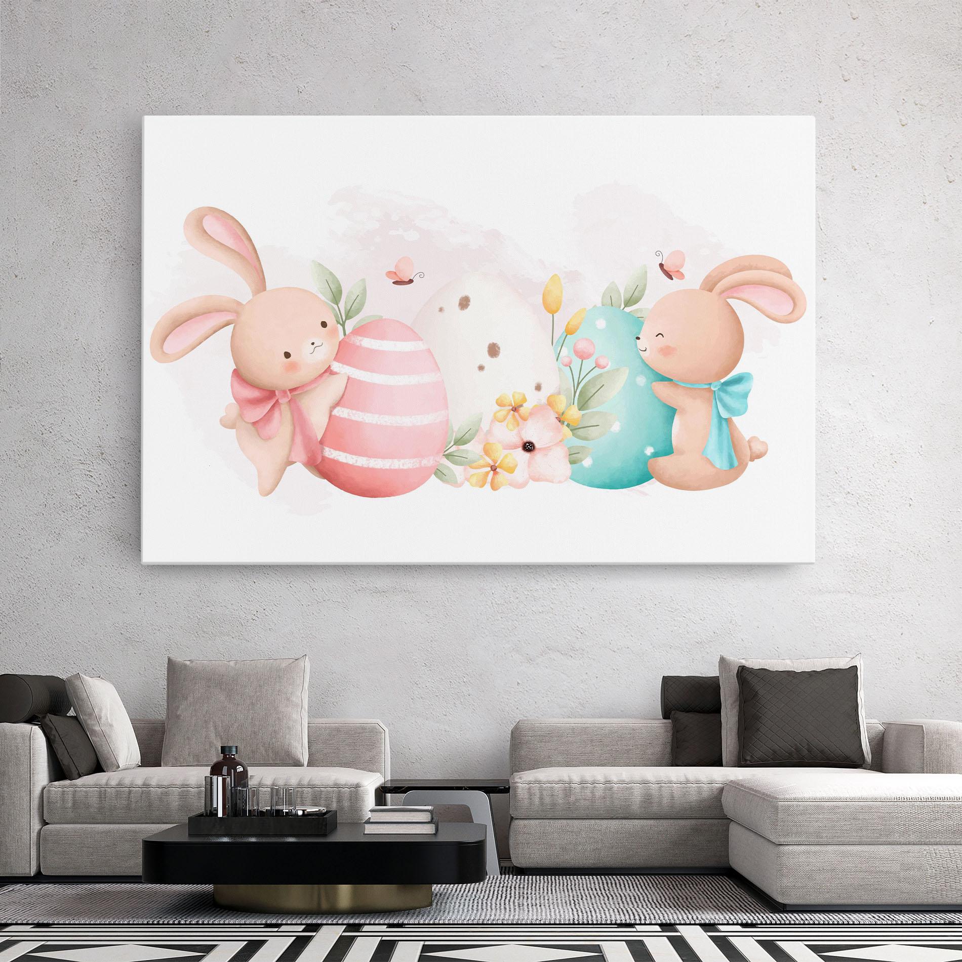 Leinwandbild Cute Bunny Art mockup 2