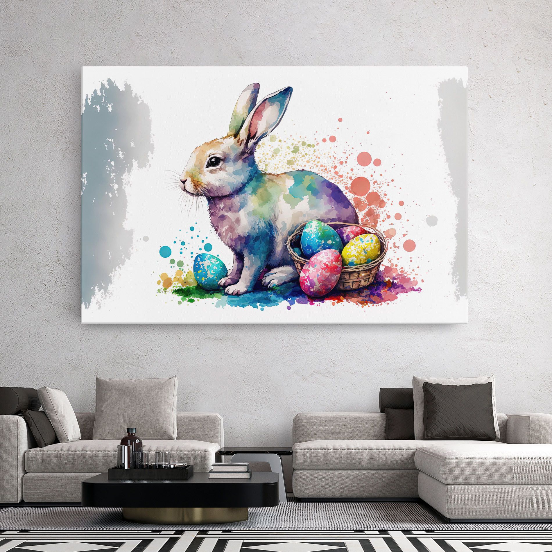 Easter Bunny Watercolor mockup 2