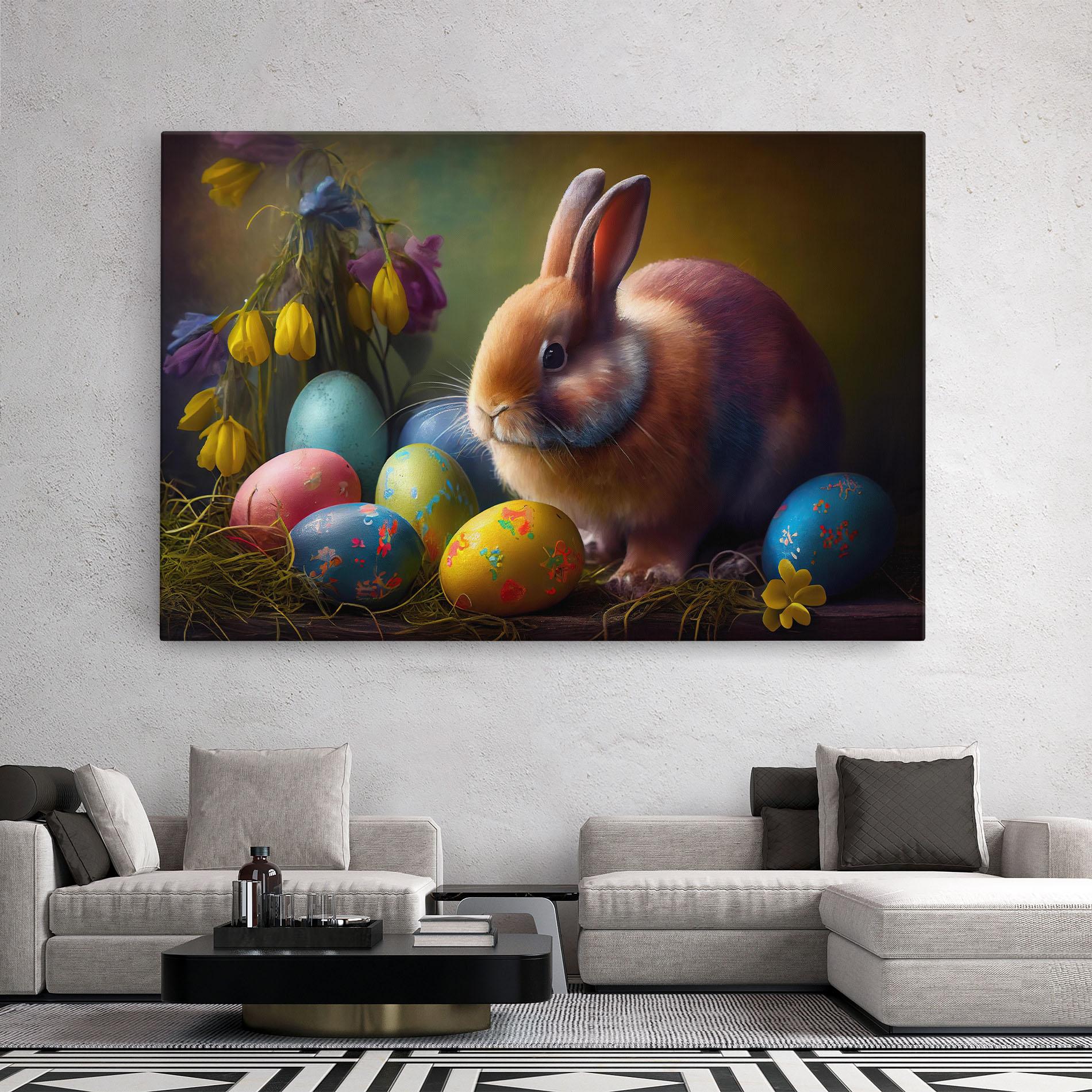 Leinwandbild Easter Cute Rabbit mockup 2