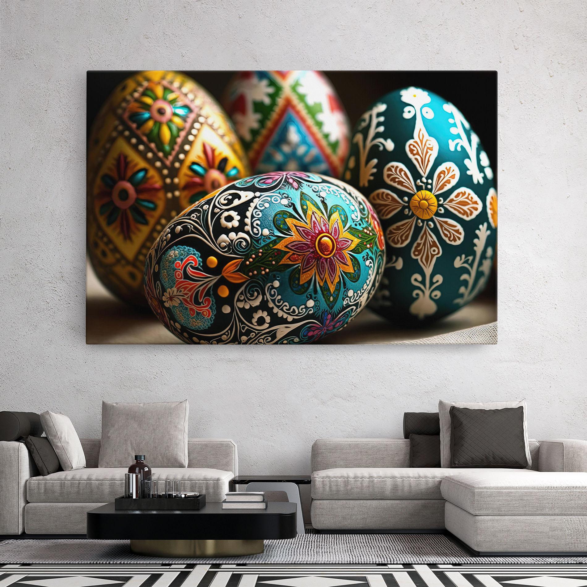 Leinwandbild Easter Eggs Ornament mockup 2