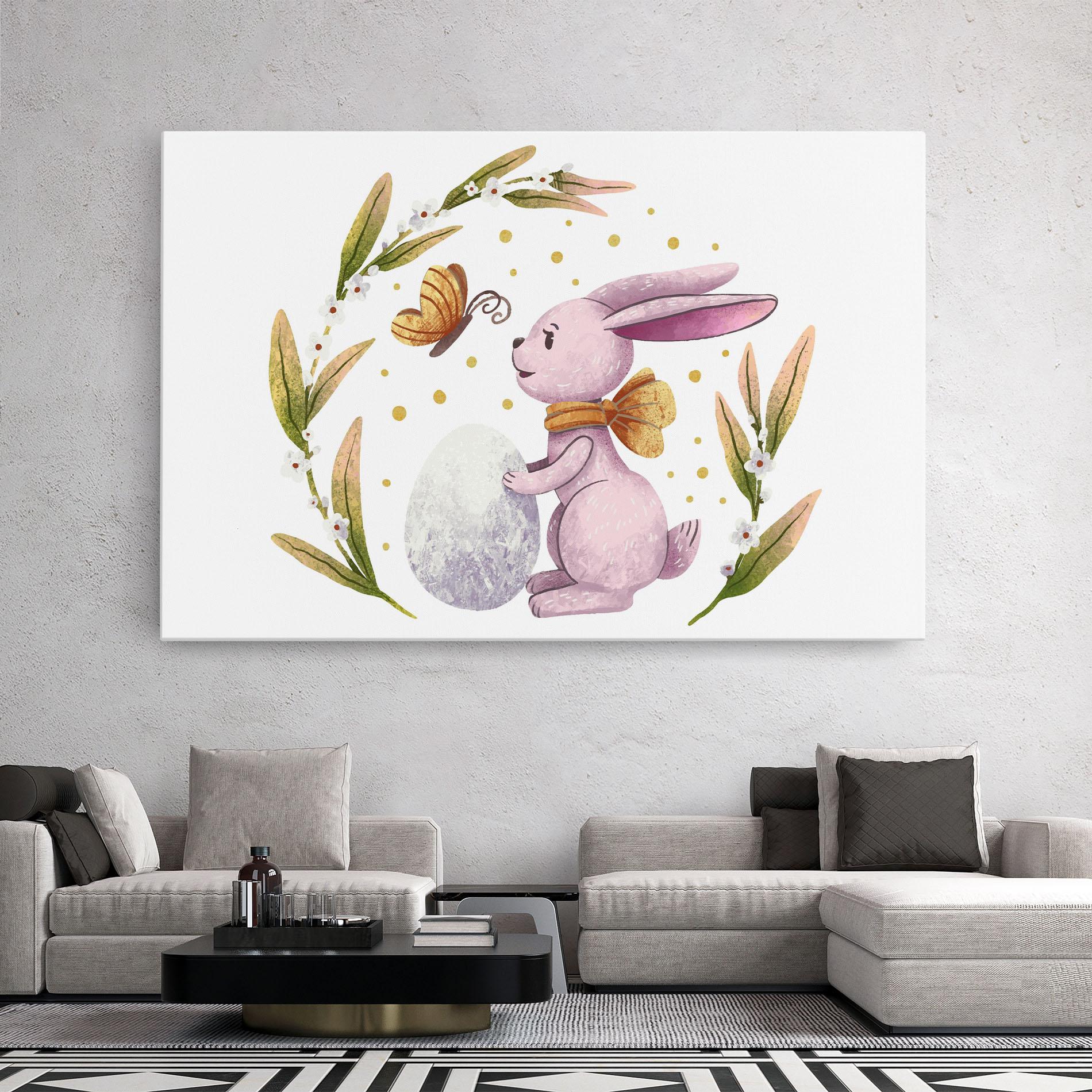 Leinwandbild Easter Pink Bunny mockup 2