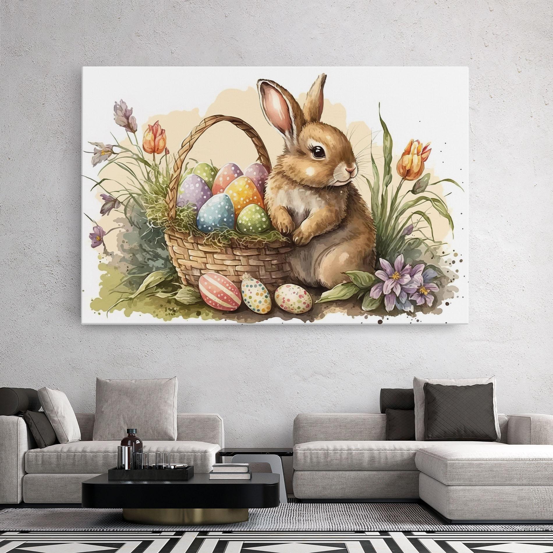 Leinwandbild Eggs Baby Bunny mockup 2