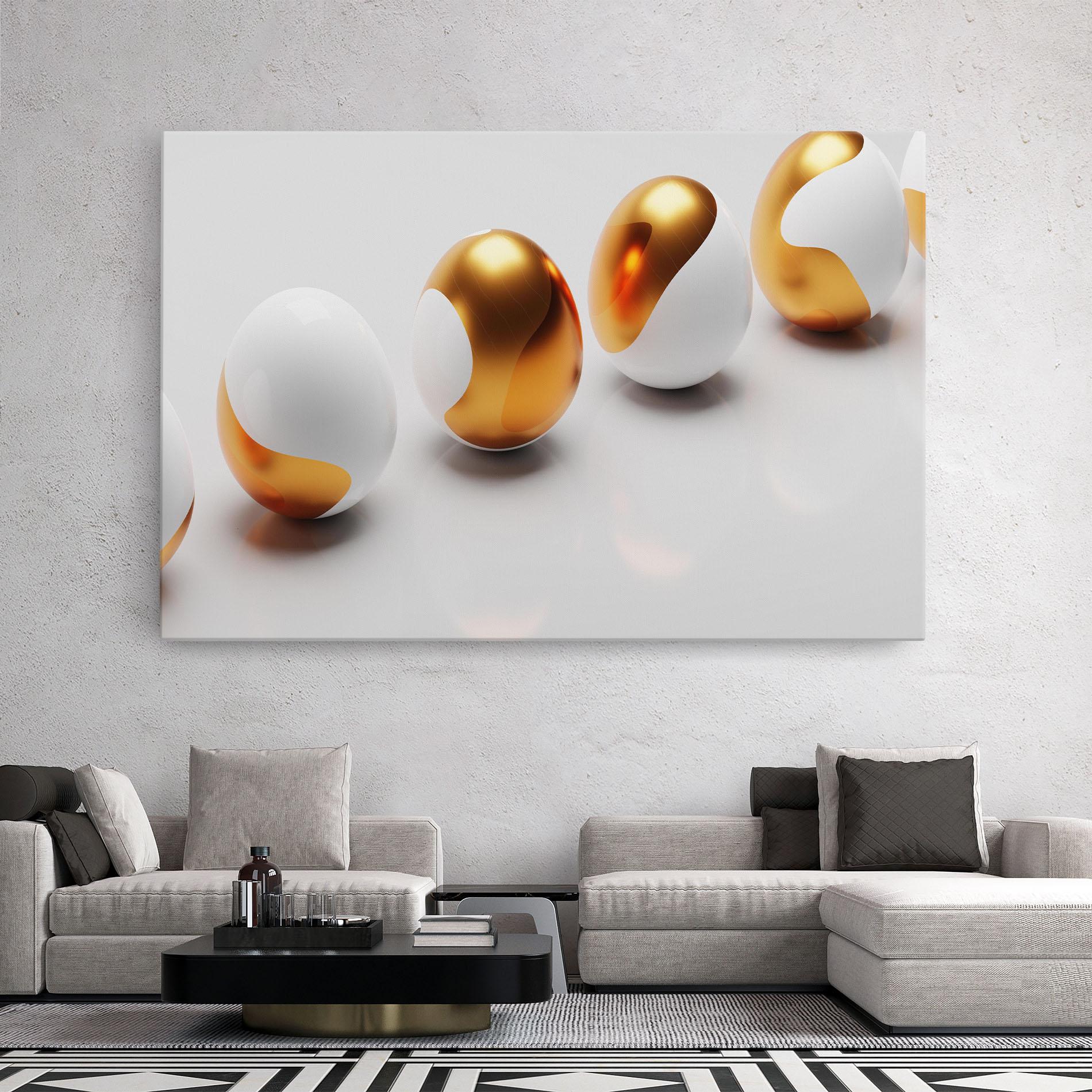 Leinwandbild Elegant Easter Eggs mockup 2