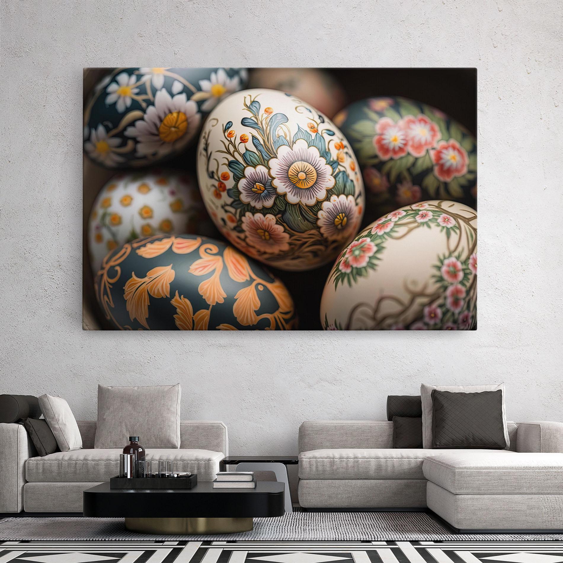 Leinwandbild Floral Painted Eggs mockup 2