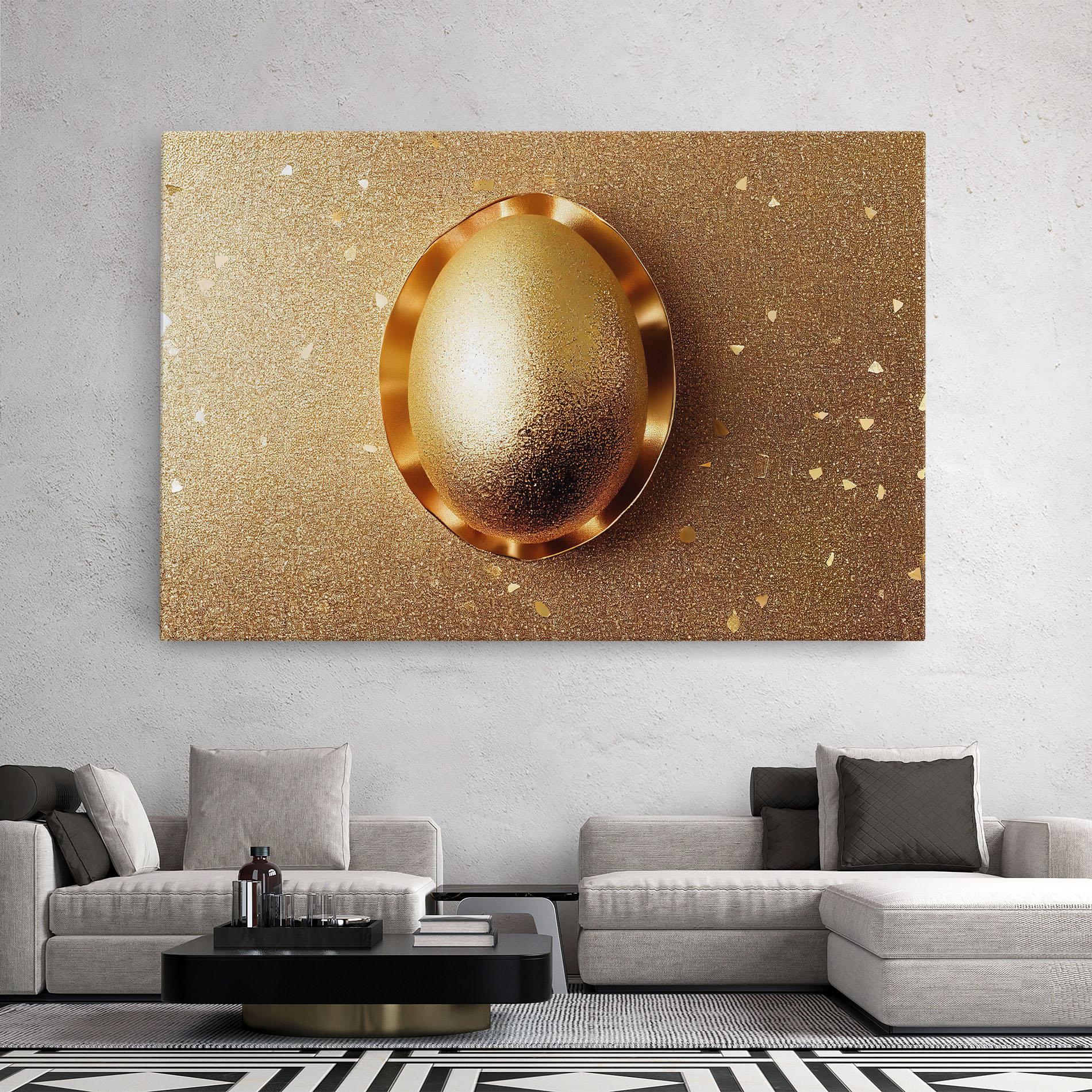 Leinwandbild Golden Egg Chocolate mockup 2