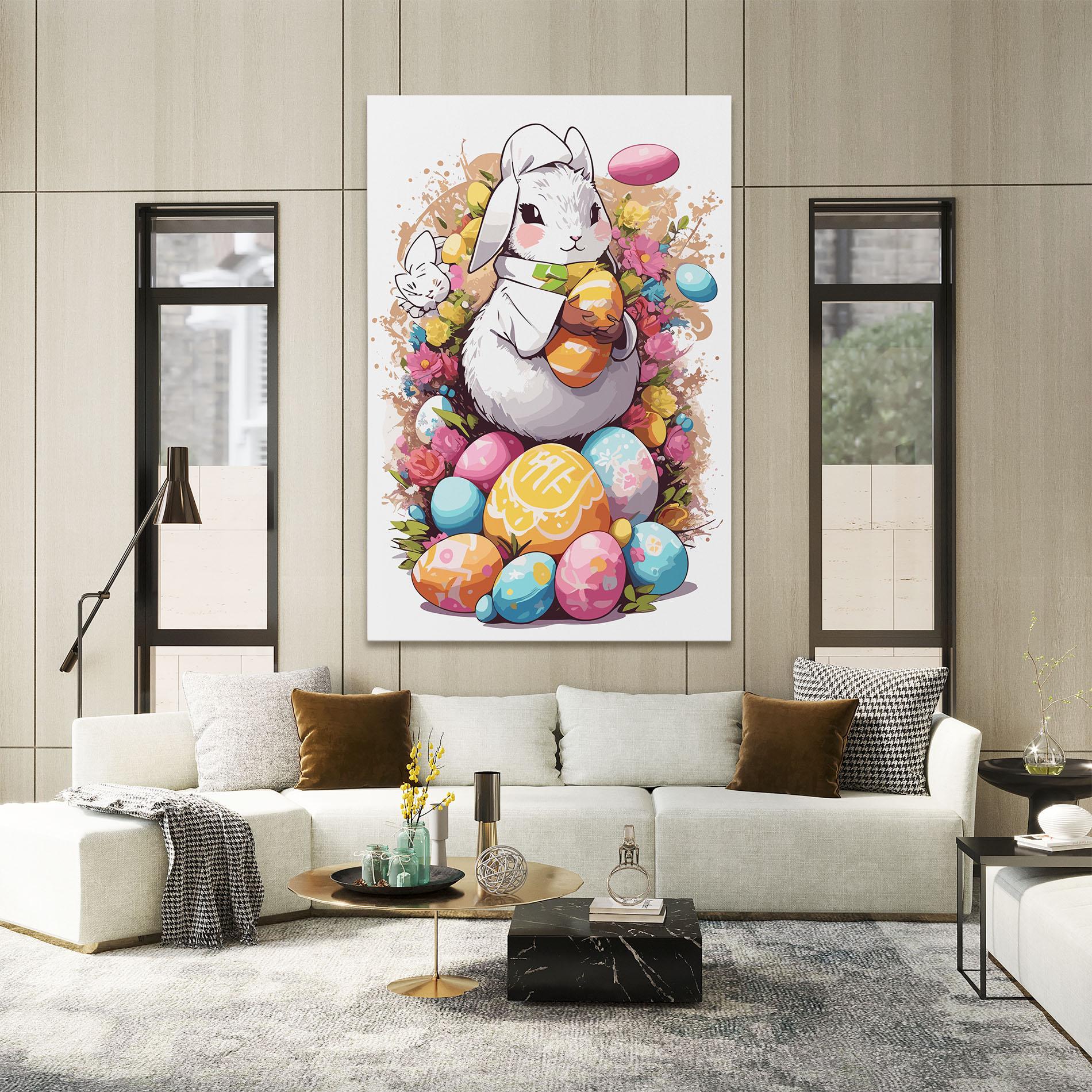 Leinwandbild White Easter Bunny mockup 2