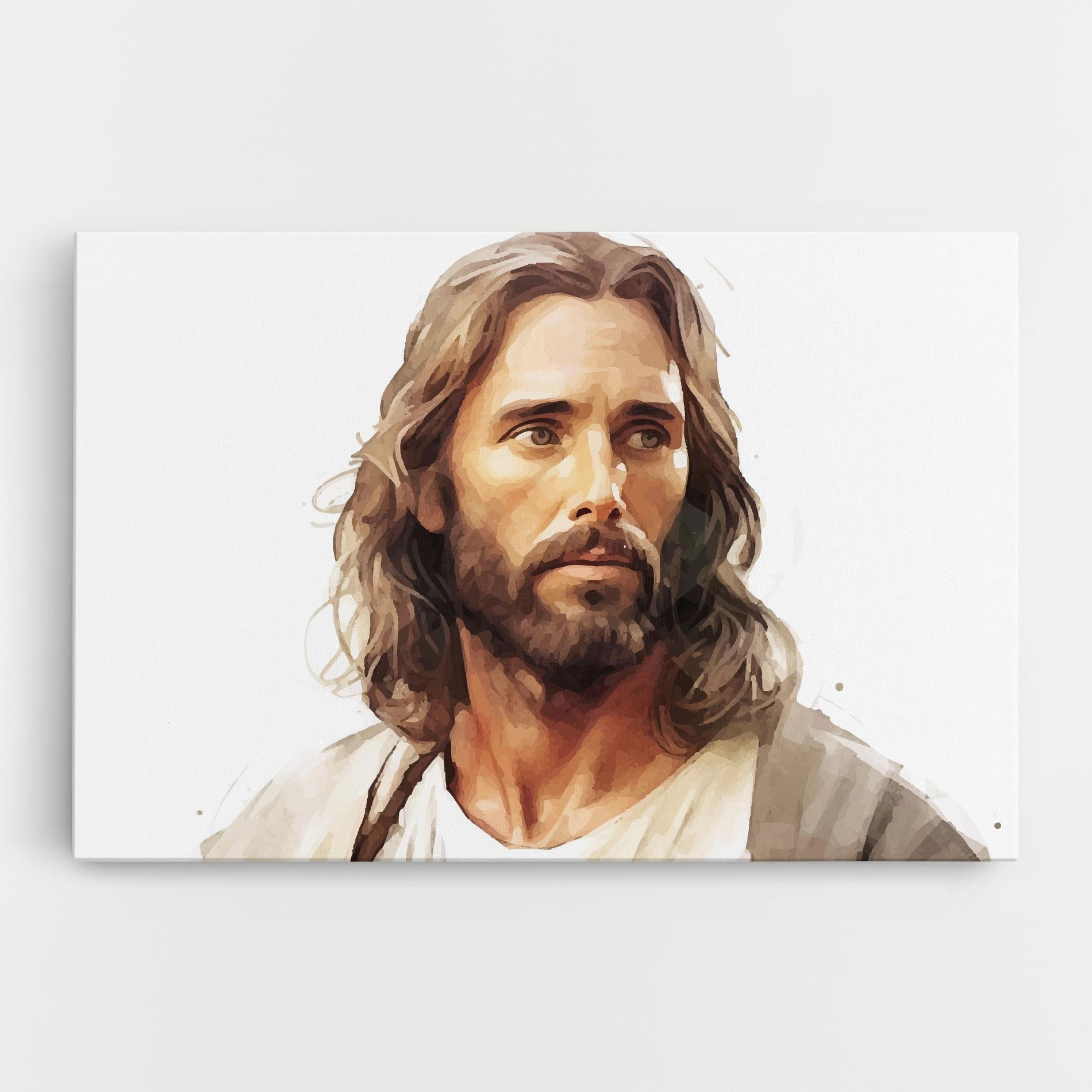 Leinwandbild Jesus Long Hair mockup 0