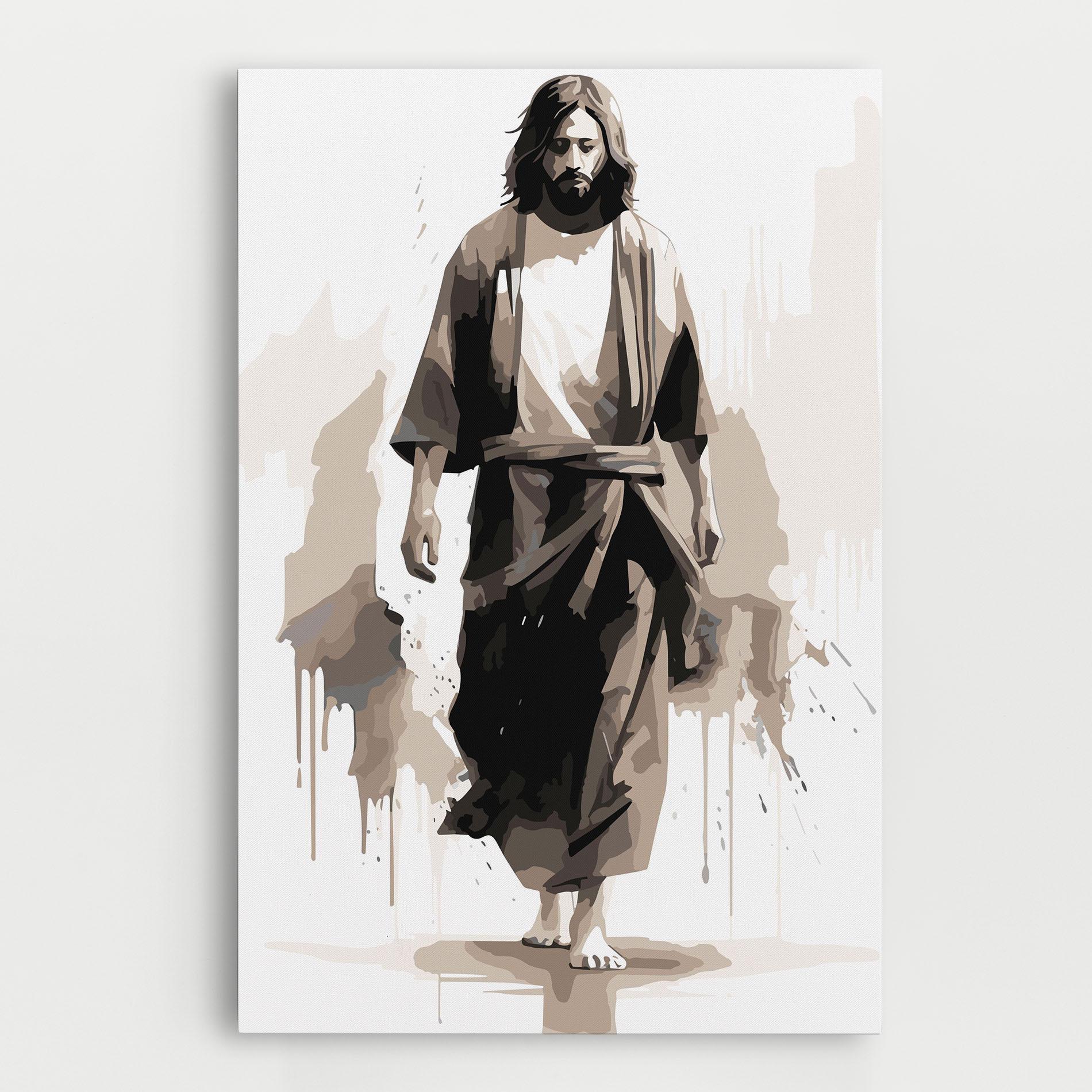 Leinwandbild Cream Art Jesus mockup 0