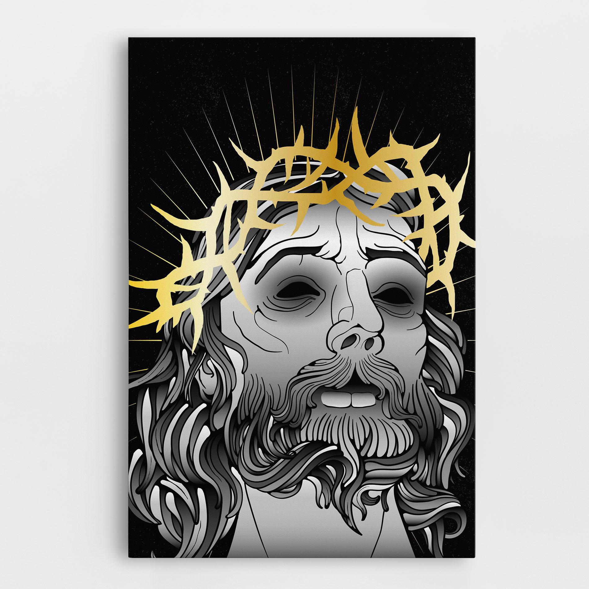 Leinwandbild Gold Christ mockup 0