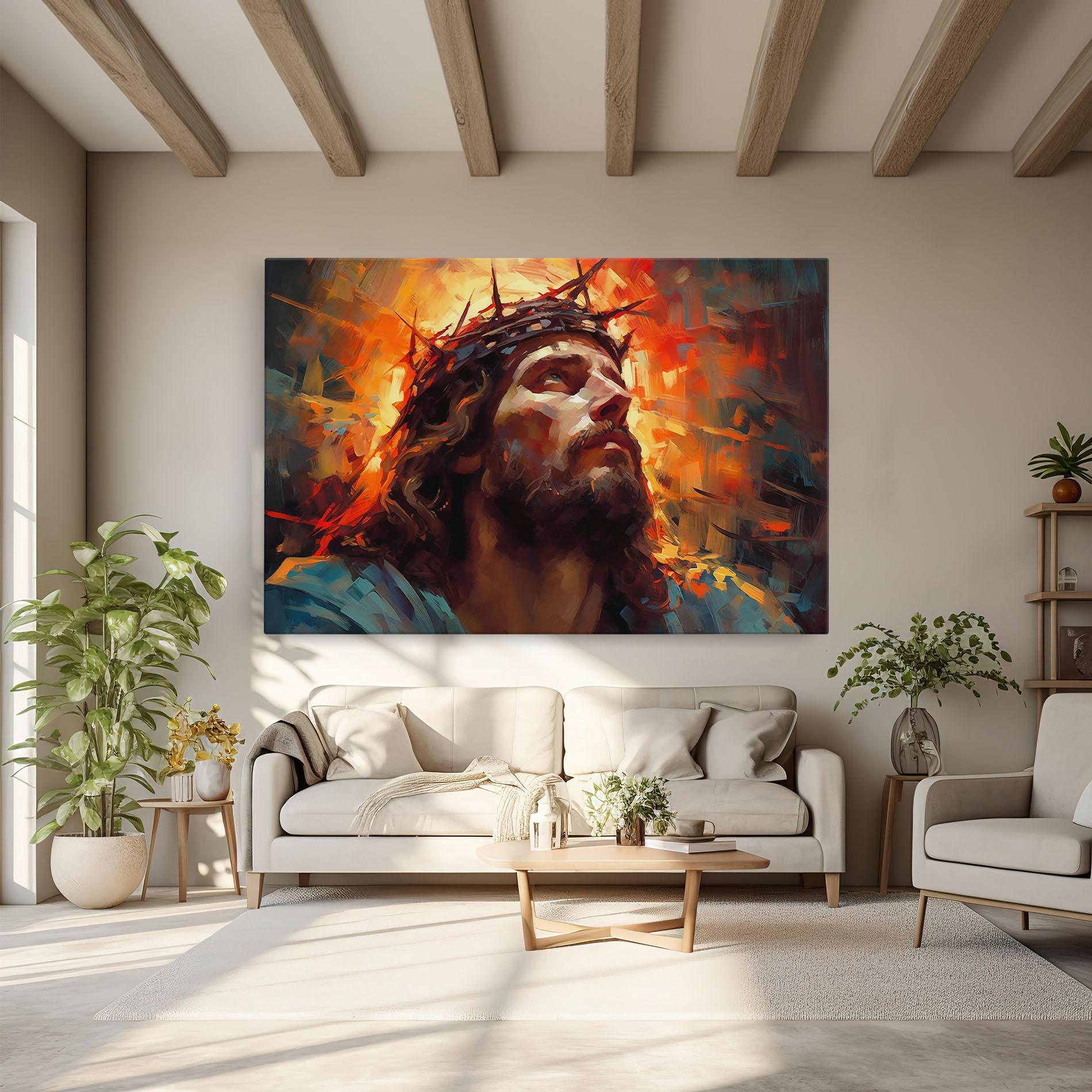 Leinwandbild Jesus Crown Light mockup 6