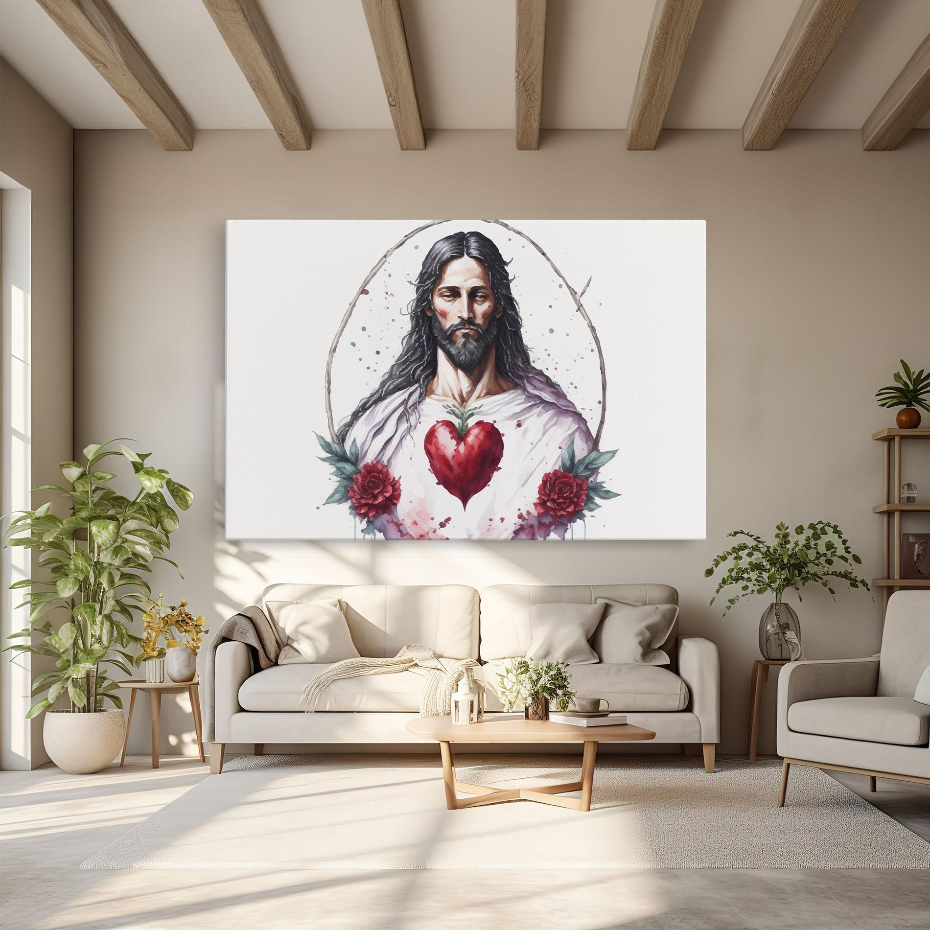 Leinwandbild Jesus Heart mockup 6