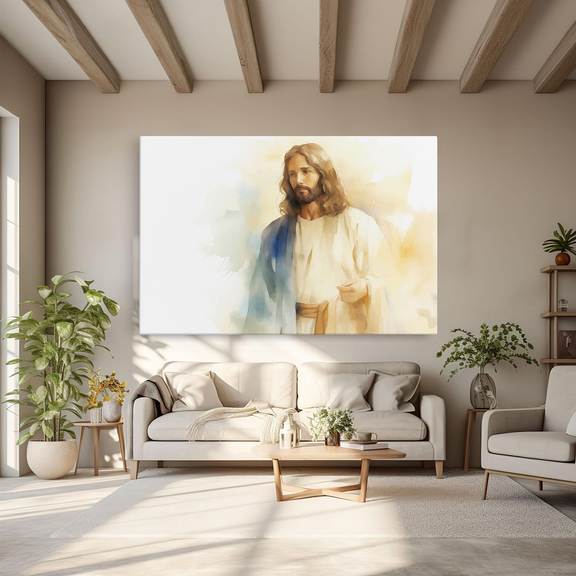Leinwandbild Jesus Light Art mockup 6
