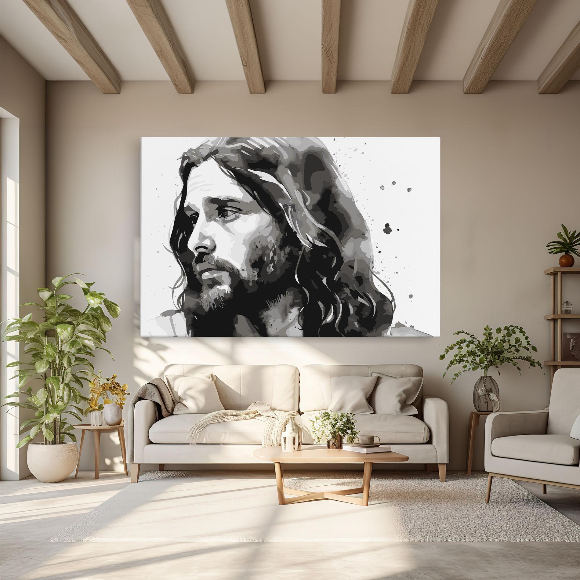 Leinwandbild Jesus Watercolor mockup 6
