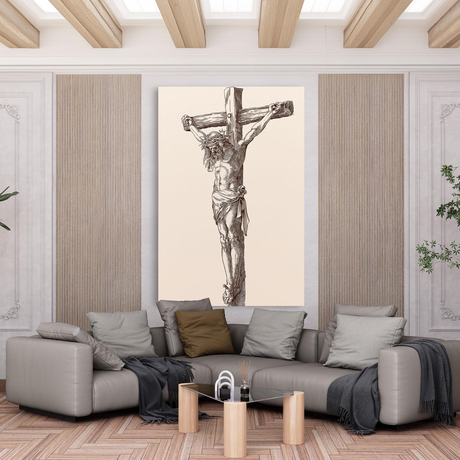 Leinwandbild Brown Cross Jesus mockup 6