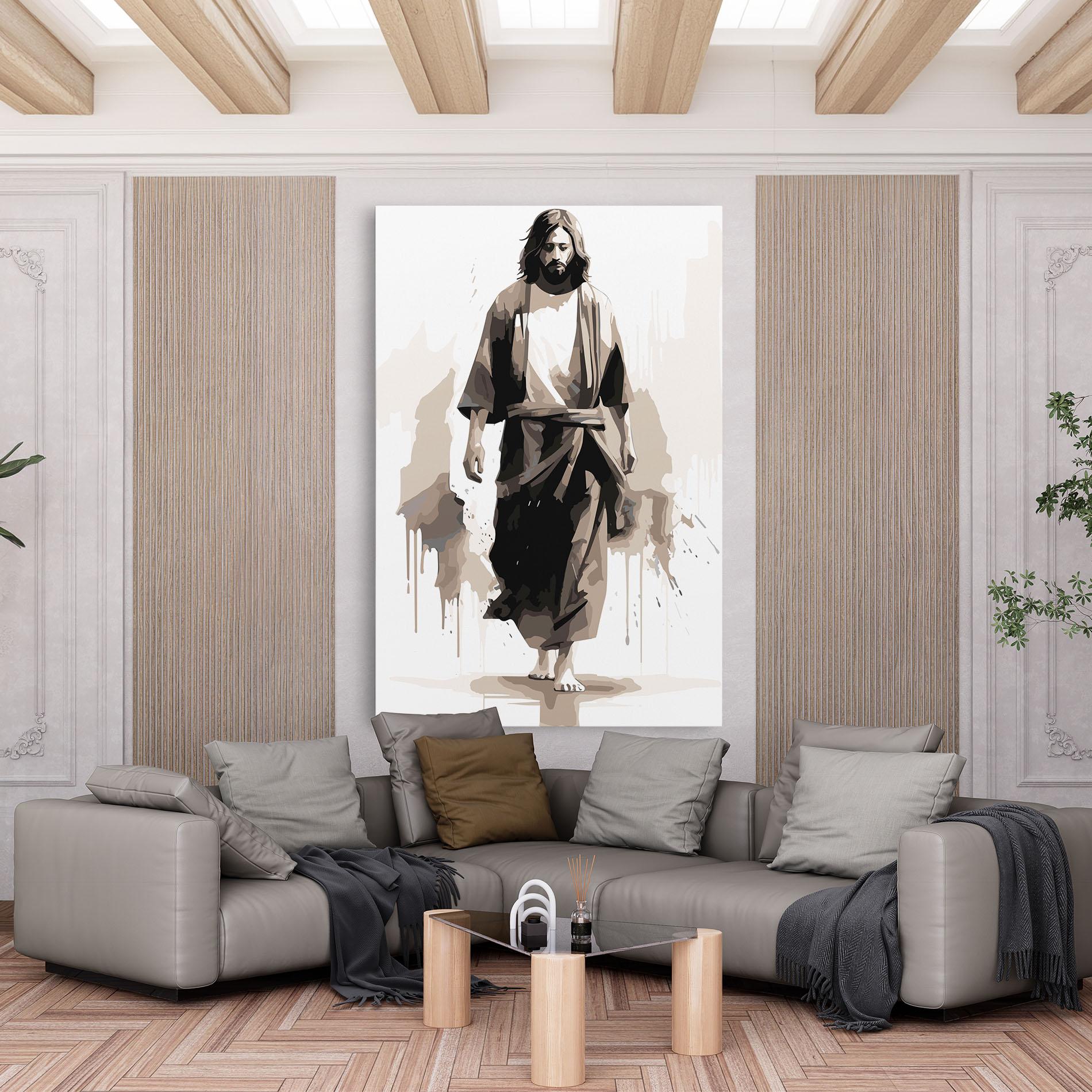 Leinwandbild Cream Art Jesus mockup 6